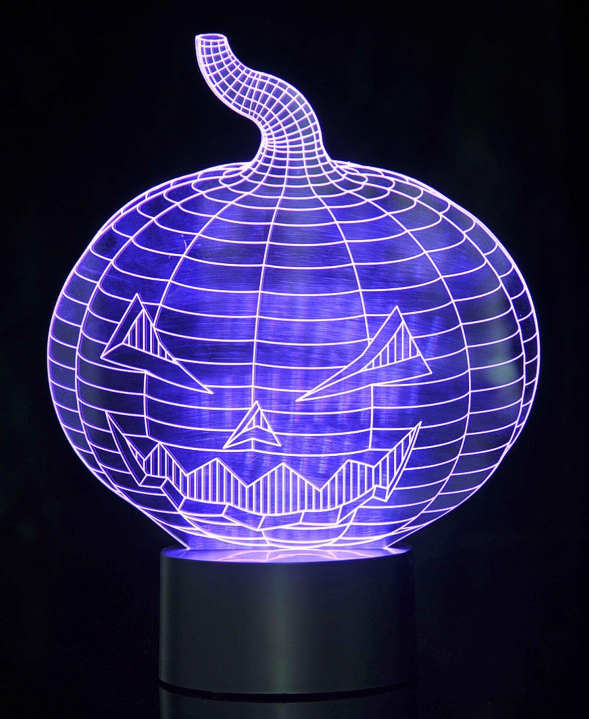 powertrc 3d led Ilusión óptica calabaza Jack-o ‘-lantern Luz Nocturna multicolores USB con suministro de corriente