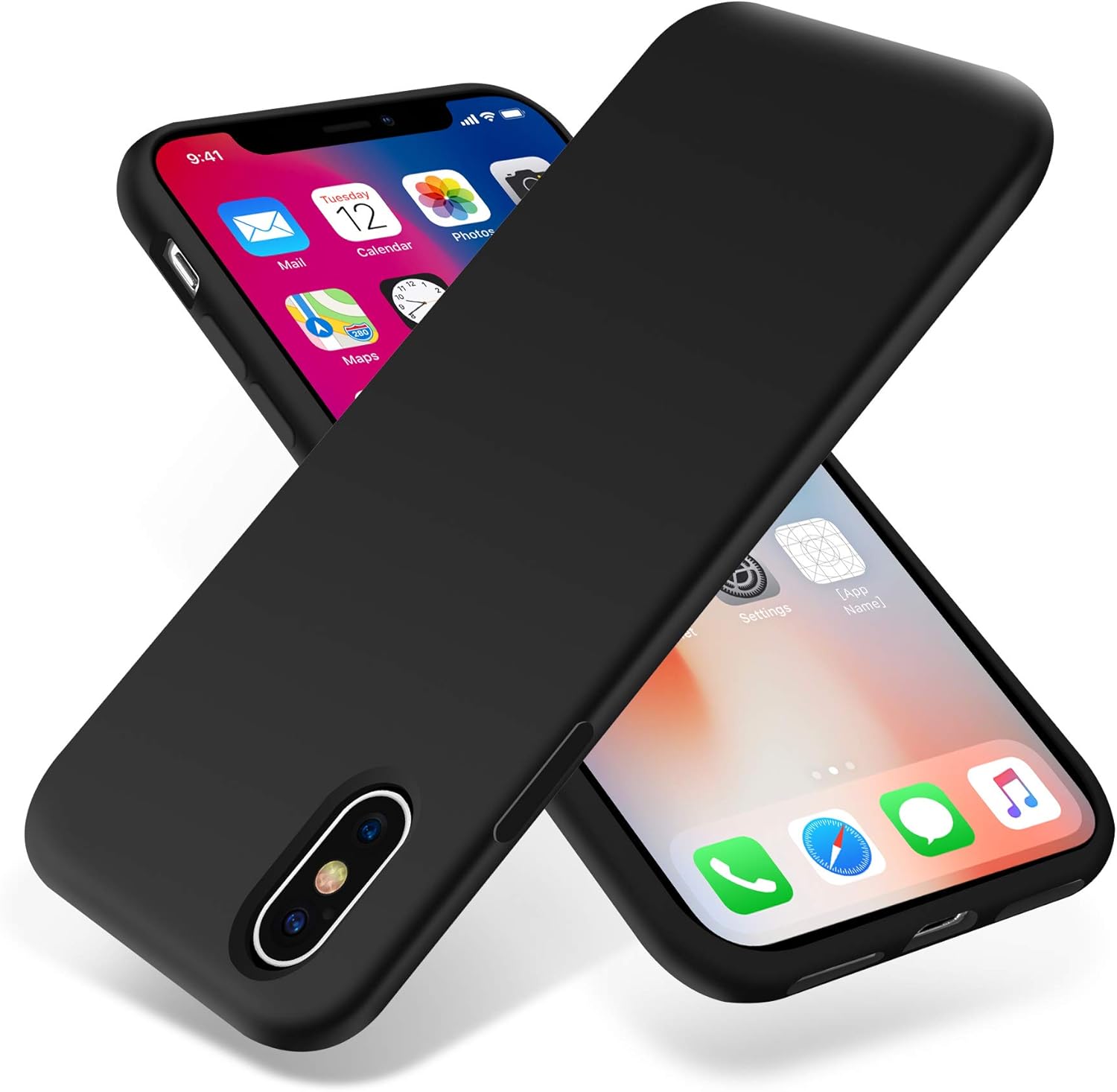 OTOFLY Funda para iPhone X, serie sedosa y suave al tacto, funda protectora de goma de silicona suave de alta calidad, compatible con Apple iPhone X