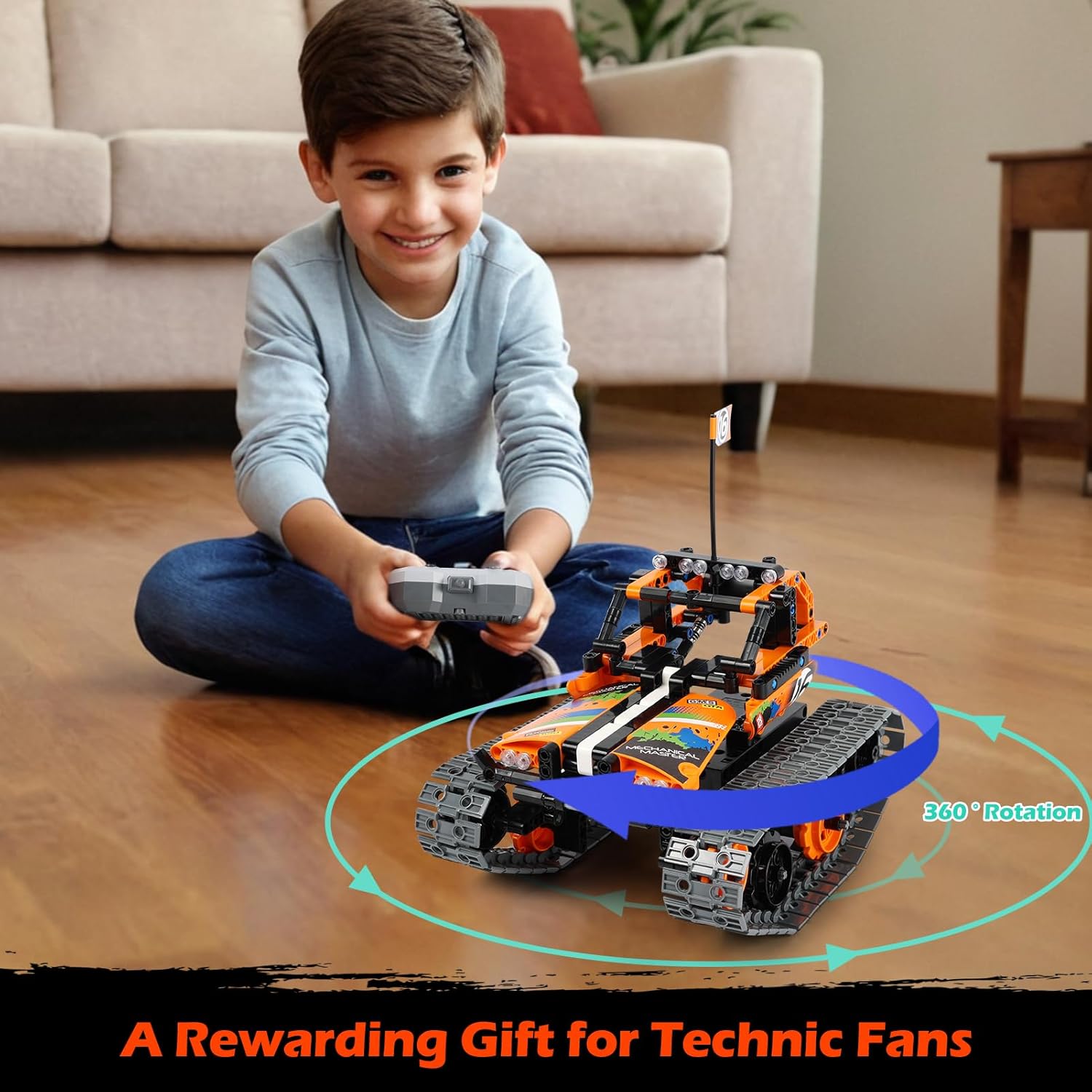 Juguetes de construcción STEM regalos para niños de 8 a 12 años de edad con control remoto y aplicación de control remoto y kit de tanque de robot