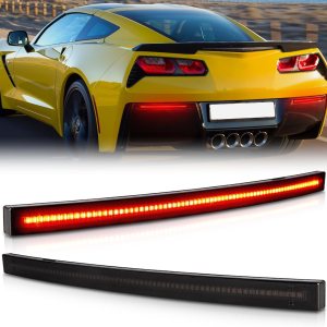 Gempro Luces reflectoras de parachoques trasero para Chevy Corvette C7 2014-2019 LED rojo luces traseras de freno ahumado, 2 unidades Gempro Luces reflectoras de parachoques trasero para Chevy Corvette C7 2014-2019 LED rojo luces traseras de freno ahumado, 2 unidades