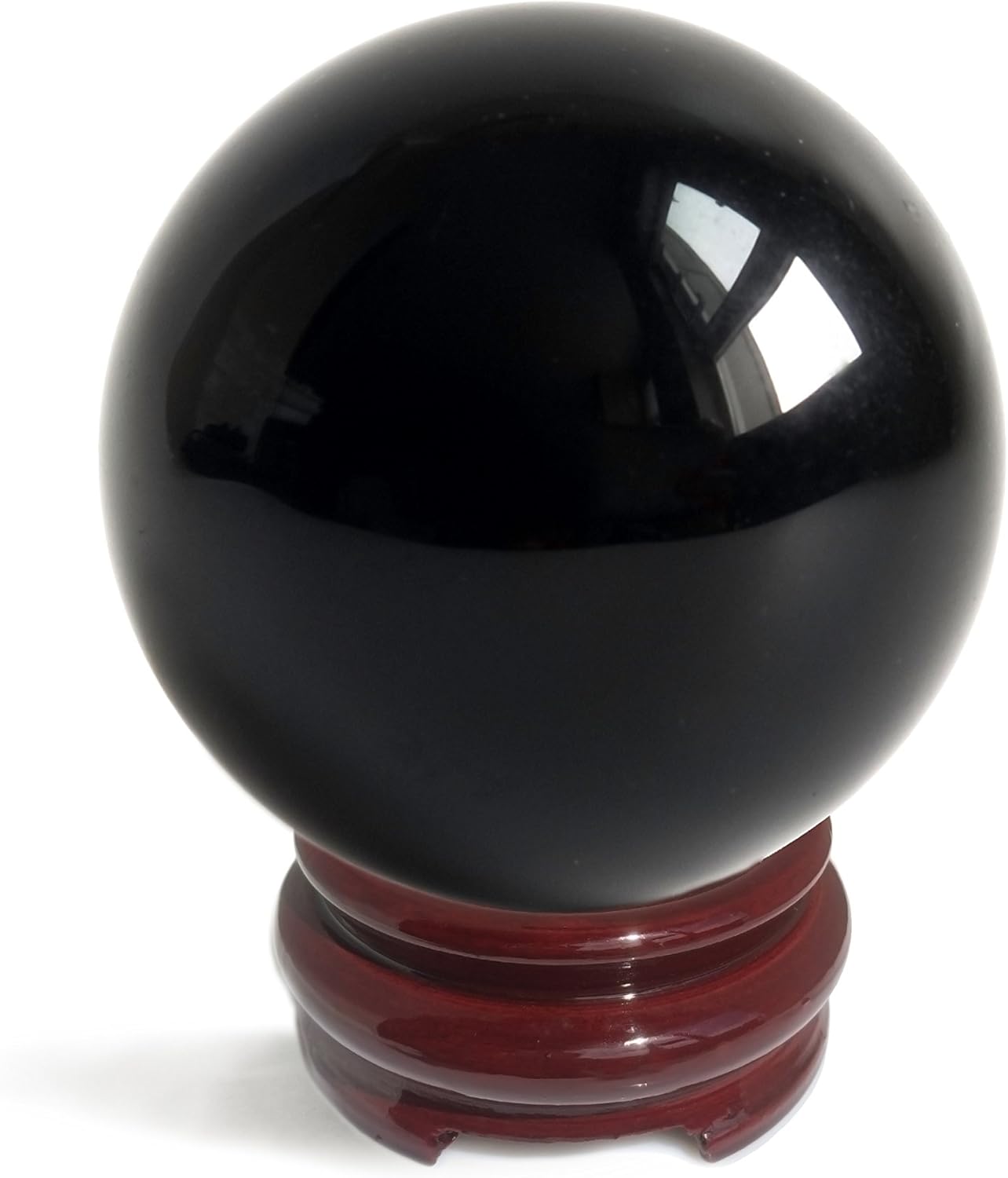 Mina Heal Bola de cristal de obsidiana de 4.3 pulgadas para pelota Fengshui, meditación de rascado, curación de cristal, esfera de adivinación,