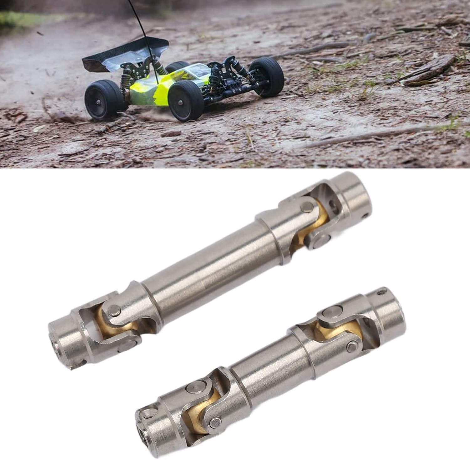Juego de eje de transmisión de coche RC, eje de transmisión central delantero y trasero de acero inoxidable duradero para 118 RC piezas de