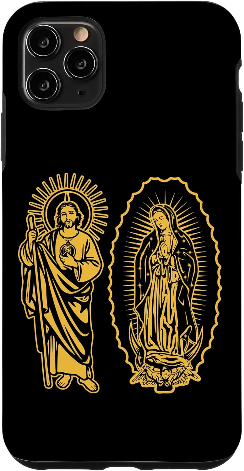 Funda para iPhone 11 Pro Max San Judas Tadeo y La Virgen De Guadalupe