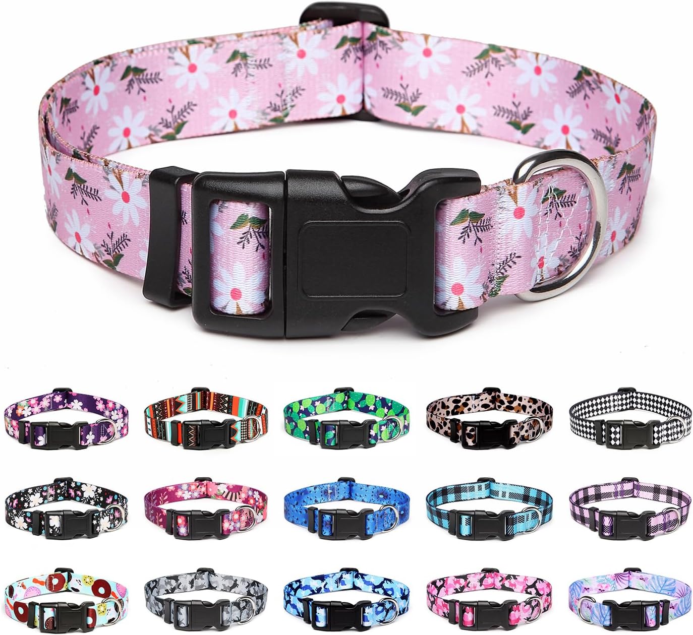 Mercano – Collar ajustable para perro, patrones de diseño especial, collar de nailon suave, cómodo y duradero, para perros pequeños, medianos y