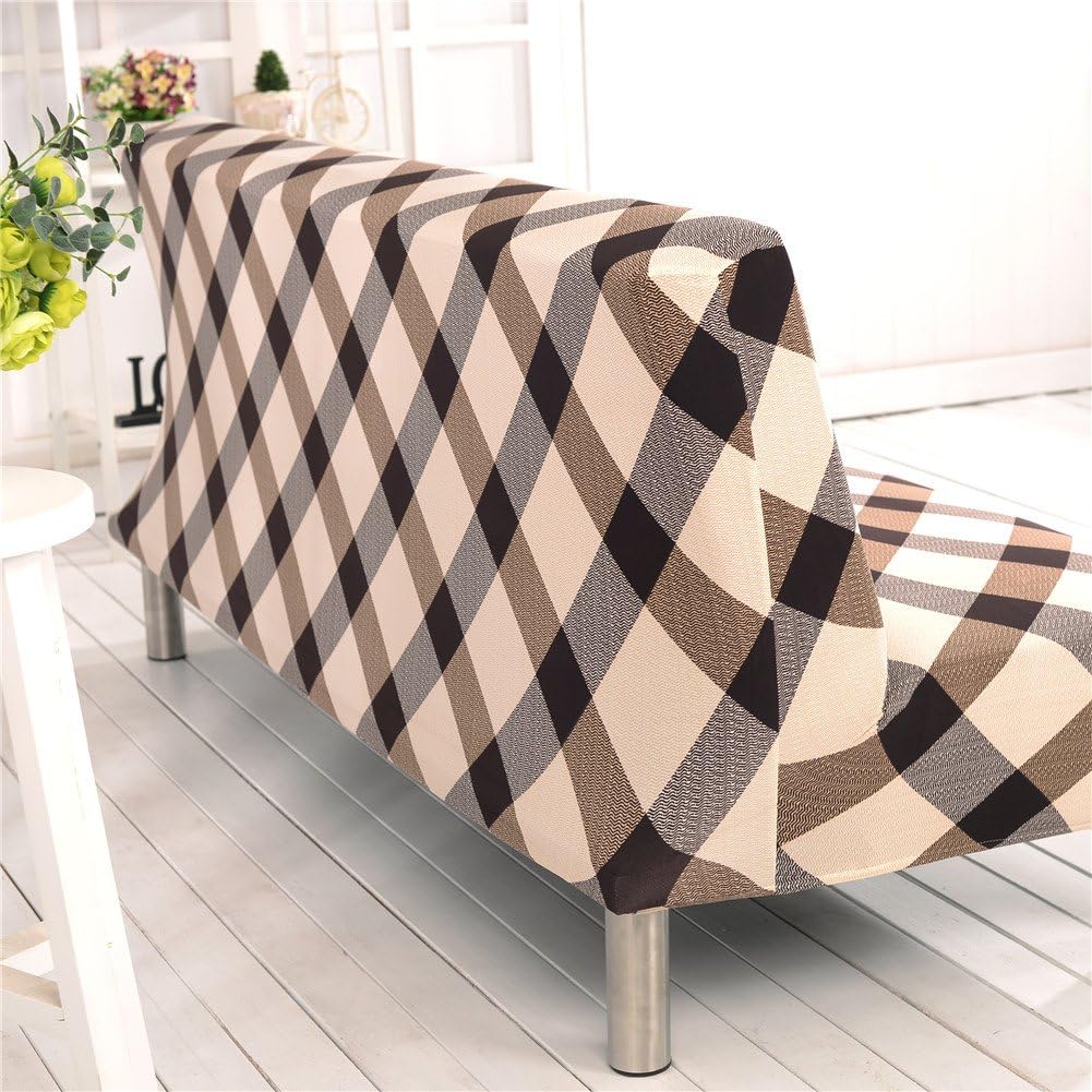 Funda elástica para sofá cama, futón, funda de sofá plegable sin brazos, protector de muebles, fácil de quitar y lavable a máquina (B)