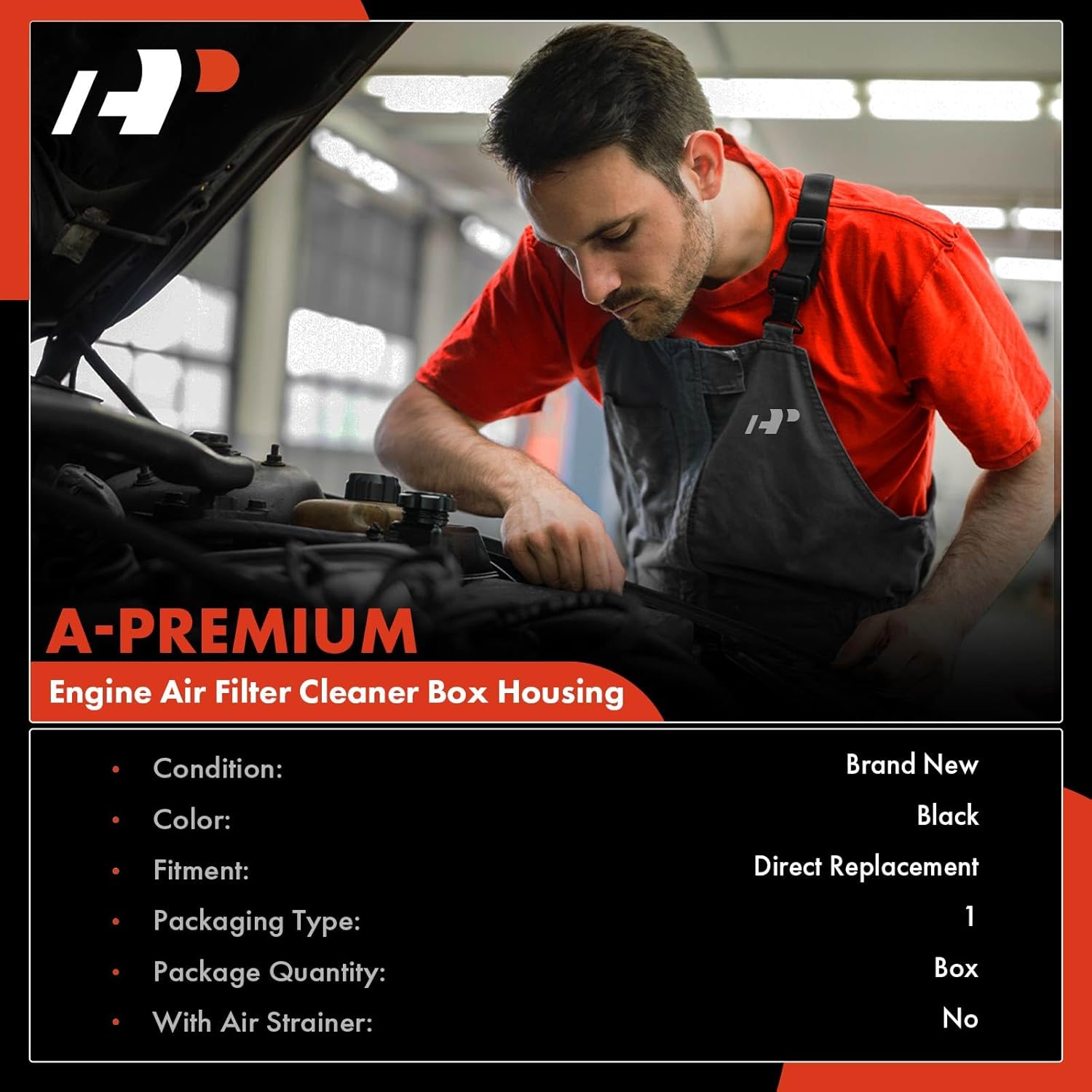A-Premium Carcasa de la caja del filtro de aire del motor compatible con Hyundai Accent 2012-2017, Veloster 2012-2017, 1.6L, repuesto # ACL50507,