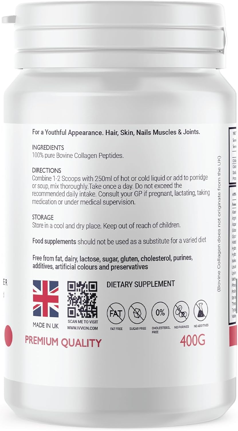 Polvo de hidrolizado de colágeno orgánico, sin azúcar y gluten, sin sabor, péptidos de colágeno en polvo para mujeres y hombres, suplemento de