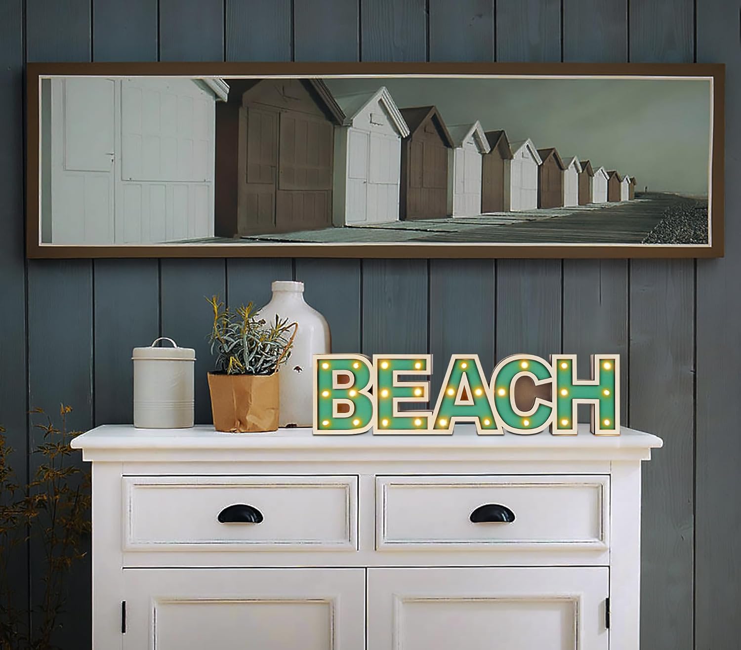 SAILINGSTORY – Letrero de playa con decoración costera ligera, decoración de playa para el hogar
