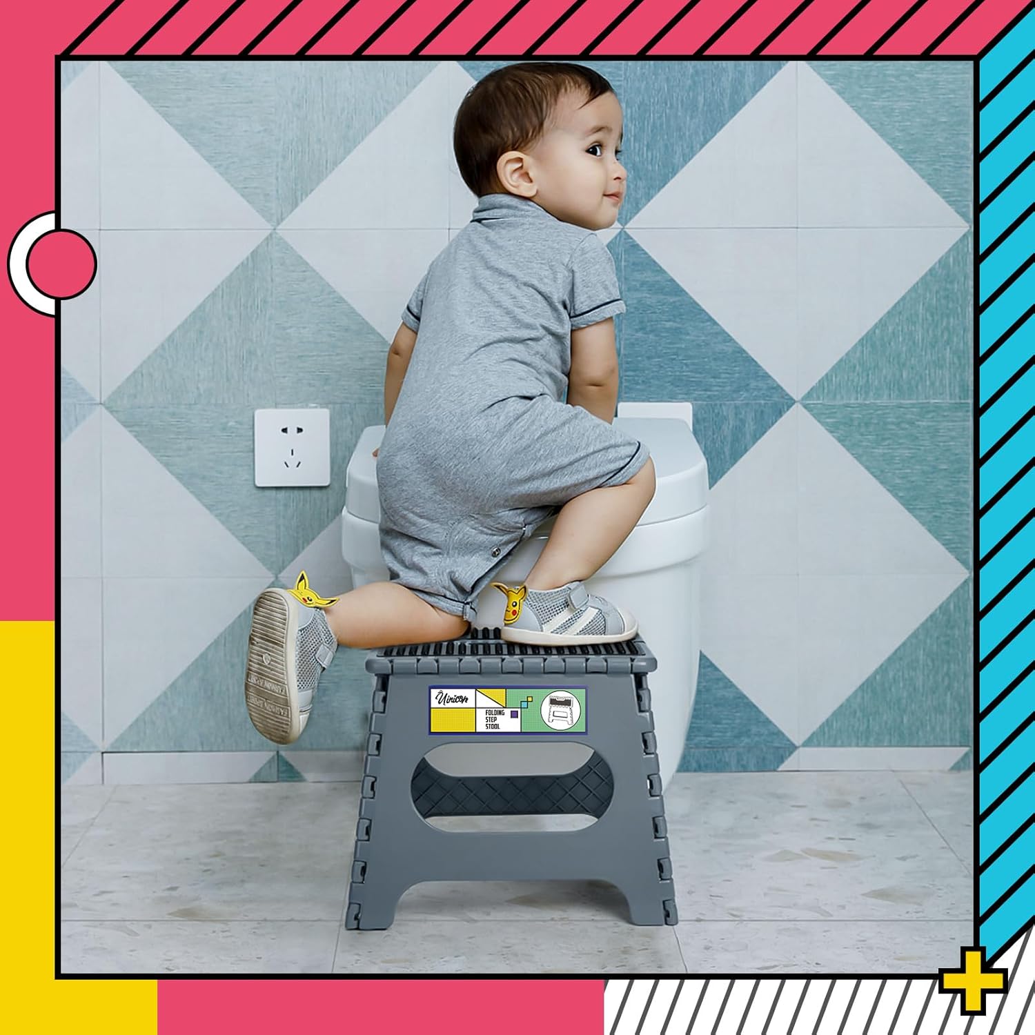 Taburete plegable de 11 pulgadas para adultos y niños con capacidad para hasta 300 libras, taburetes plegables antideslizantes con mango portátil,