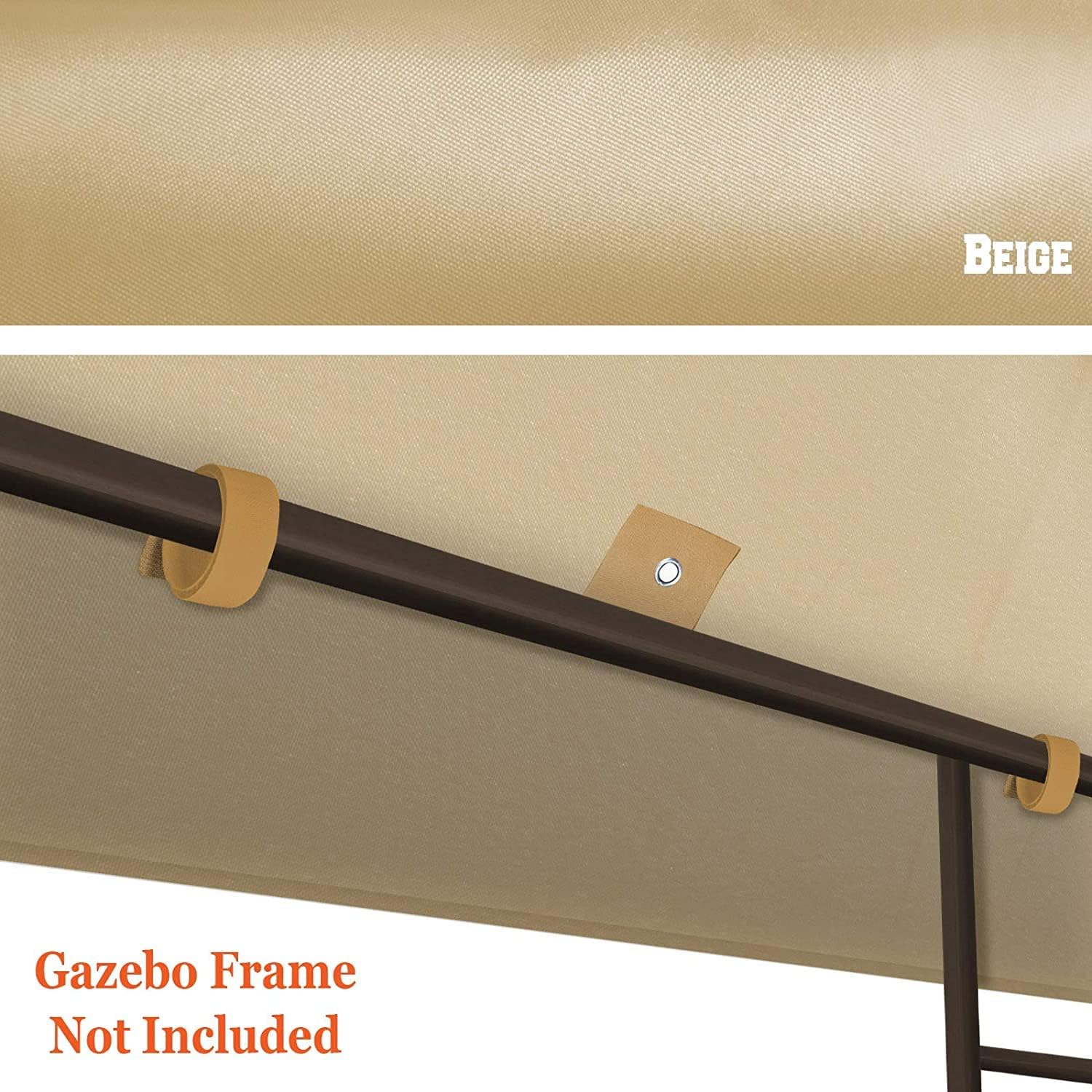YardGrow Toldo de repuesto para cenador de 10 x 10 pies, protección UV mejorada, solo cubierta para toldo (beige)