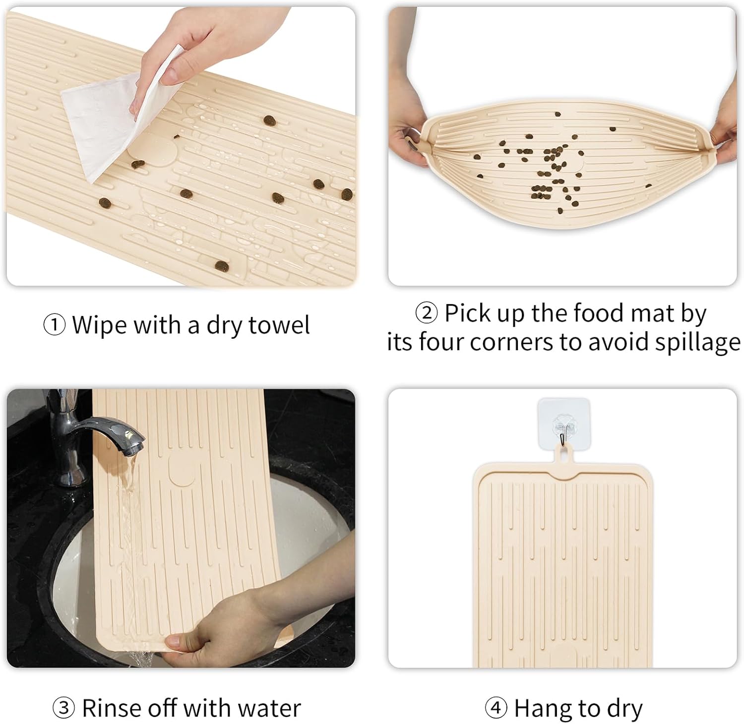 Ptlom Mantel individual para mascotas para perros y gatos, antideslizante, impermeable, tapete de alimentación para perros que evita el