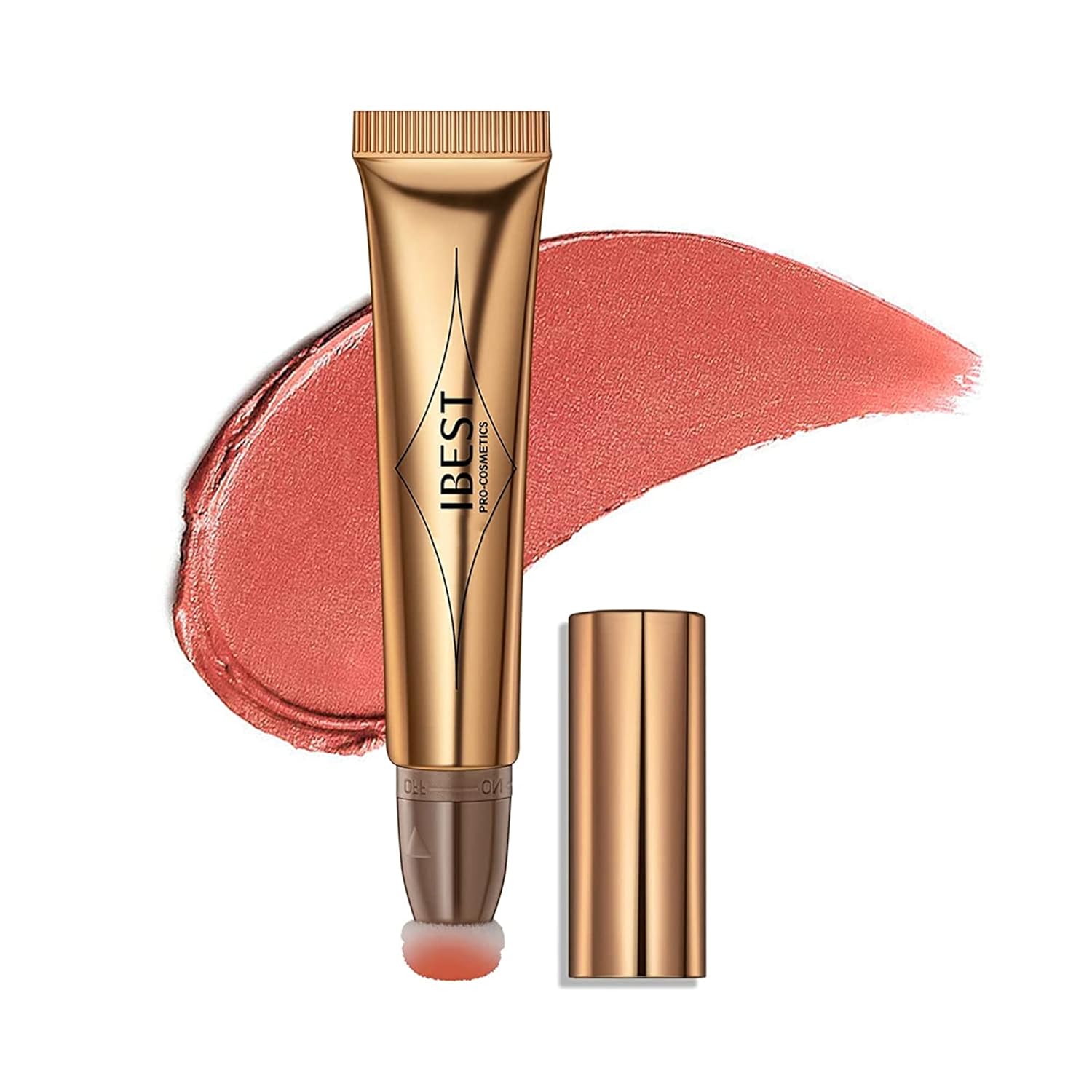 MAEPEOR Varita de rubor líquido en barra de rubor líquido, suave y ligera, mezclable, con aplicador de cojín (2# rosa crema)