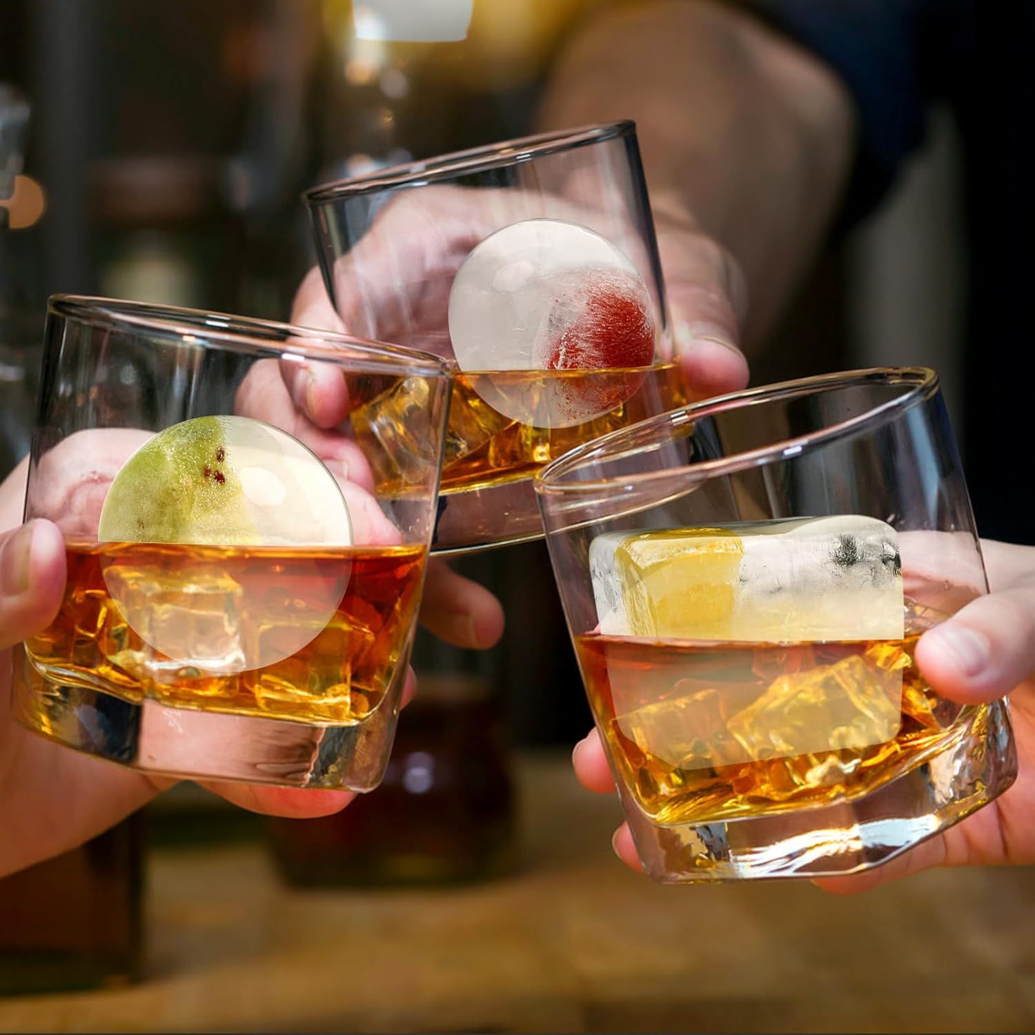 Molde cuadrado para cubitos de hielo para whisky, fácil liberación con diseño de prensa, 16 hielos, 2 pulgadas, cubitos de hielo de whisky, bandejas
