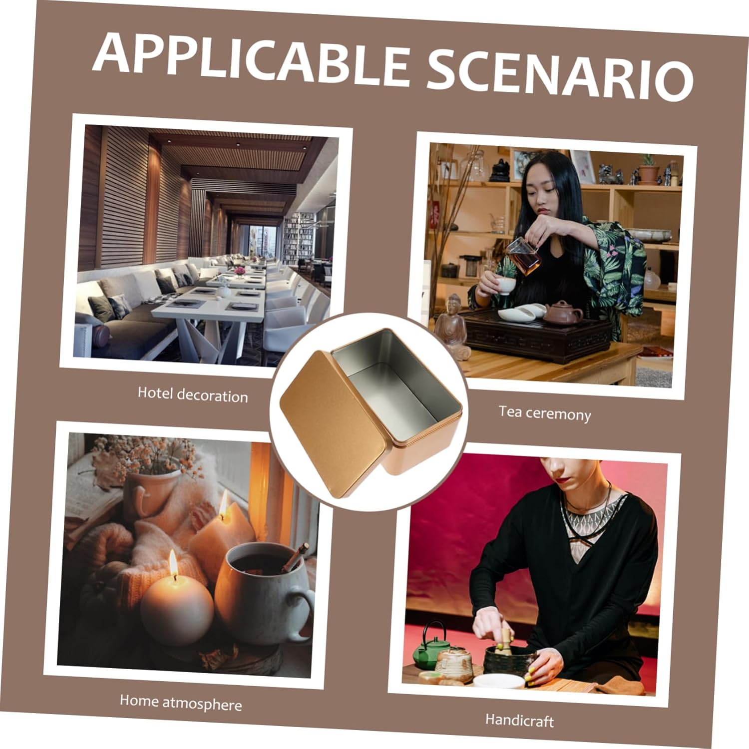 ABOOFAN Contenedor de condimentos para dulces, latas pequeñas para galletas con tapas para regalo, latas de galletas vacías con tapas, bolsas de té