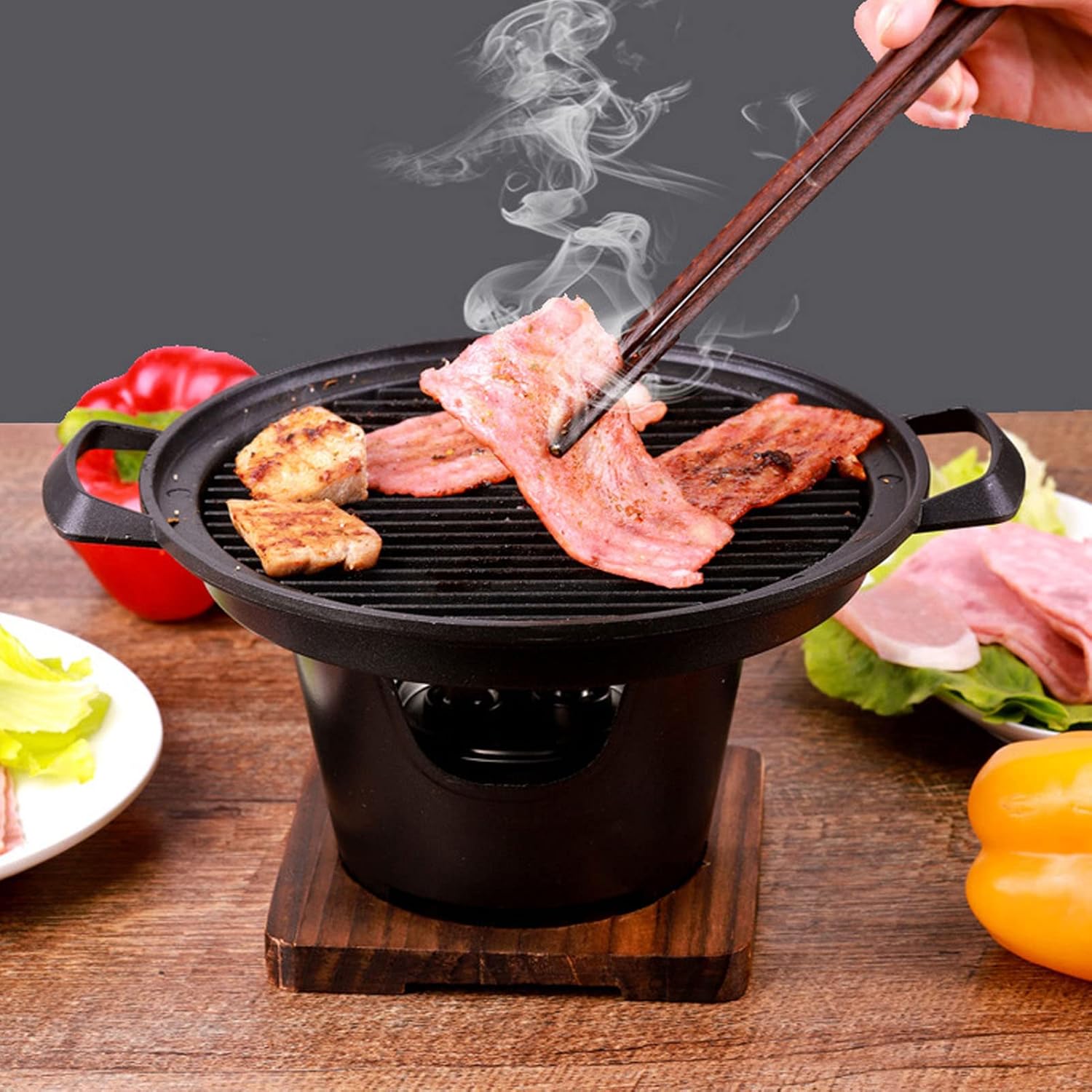 Mini parrilla de barbacoa portátil para interior evita el palillo japonés Mini parrilla Hibachi Mesa individual portátil parrilla Camping Parrilla