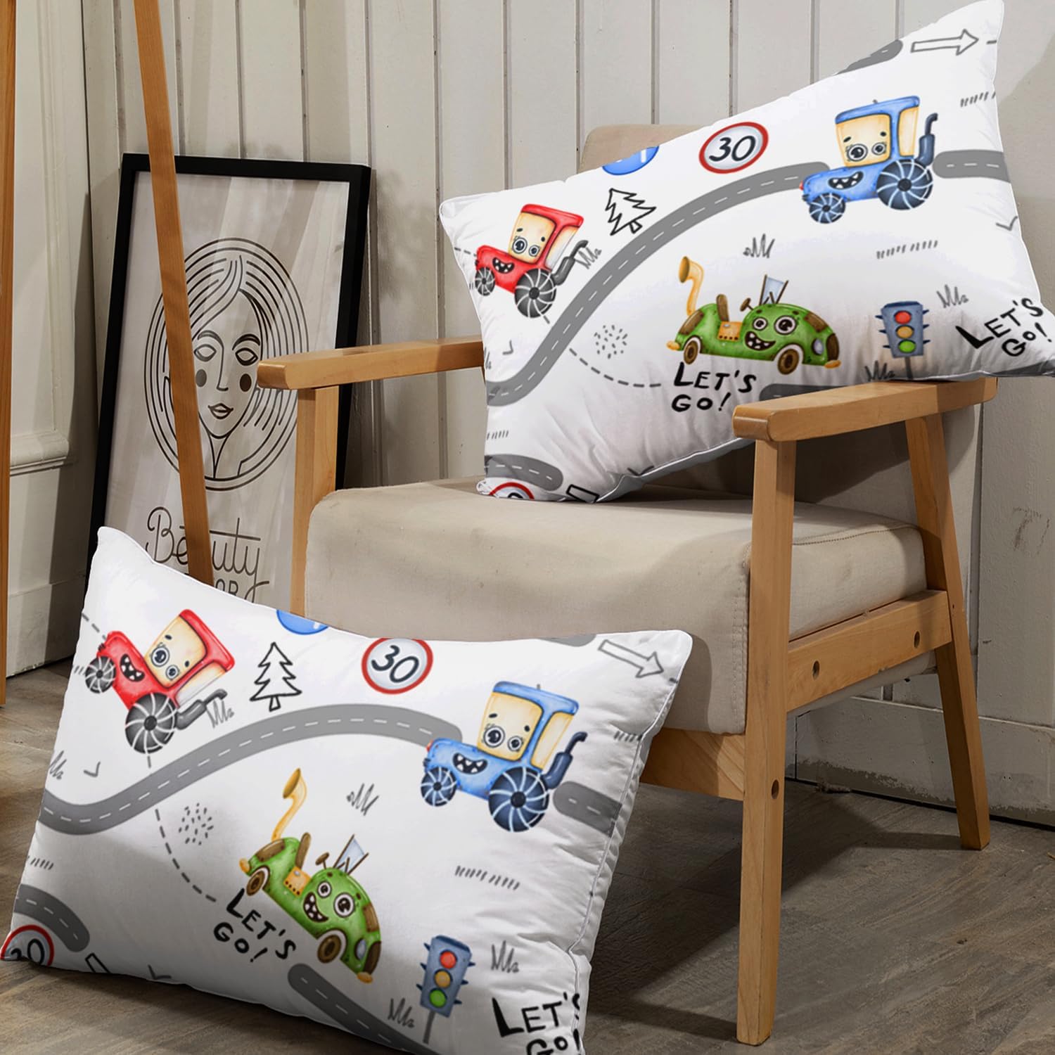 AILONEN Sábana bajera ajustable con diseño de caricaturas para niños y adolescentes, tamaño individual, con estampado de tractor de dibujos animados