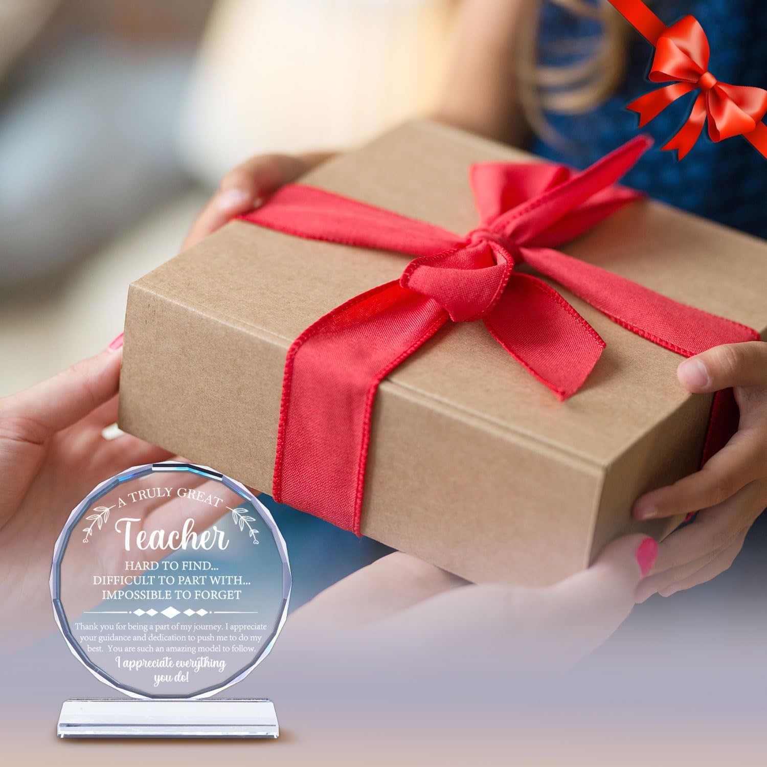 Regalos de agradecimiento para profesores para mujeres y hombres, regalo de agradecimiento de cristal grabado para profesores, los mejores regalos