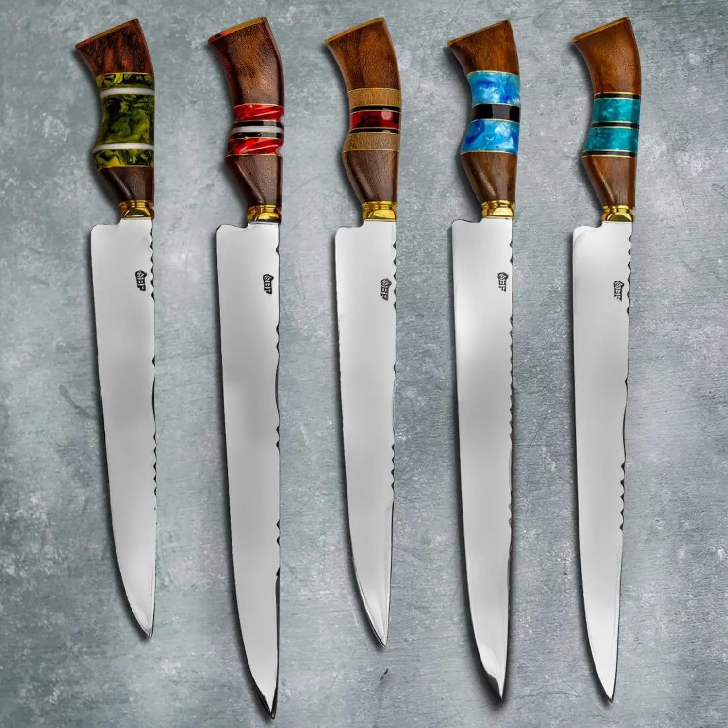 Chef Versatile – Cuchillo tradicional de acero inoxidable (10.0 in), color azul