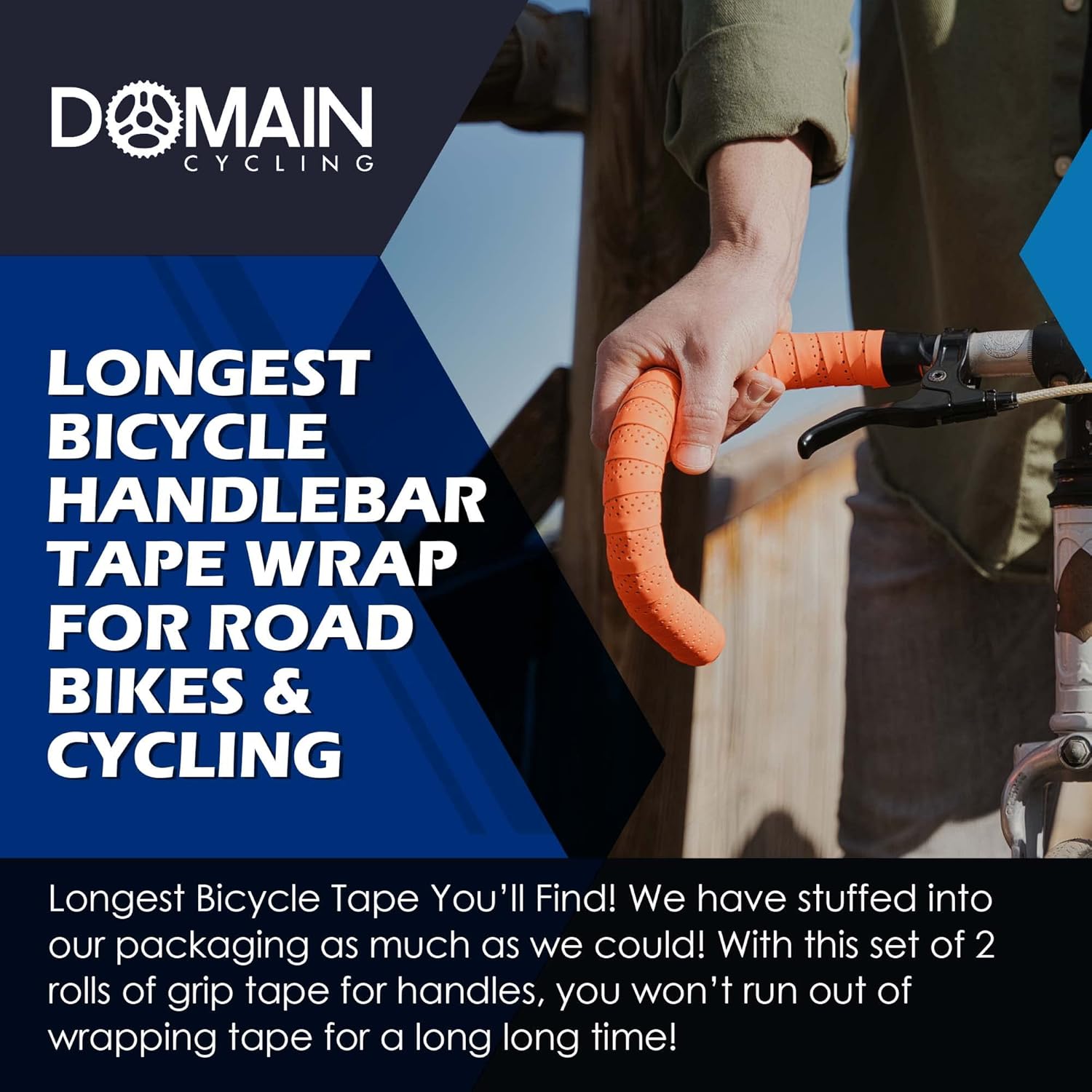 Cinta de manillar de bicicleta, impermeable y extra larga (94 x 1.2 pulgadas) con tapones de extremo para asas de bicicleta de carretera, bicicletas