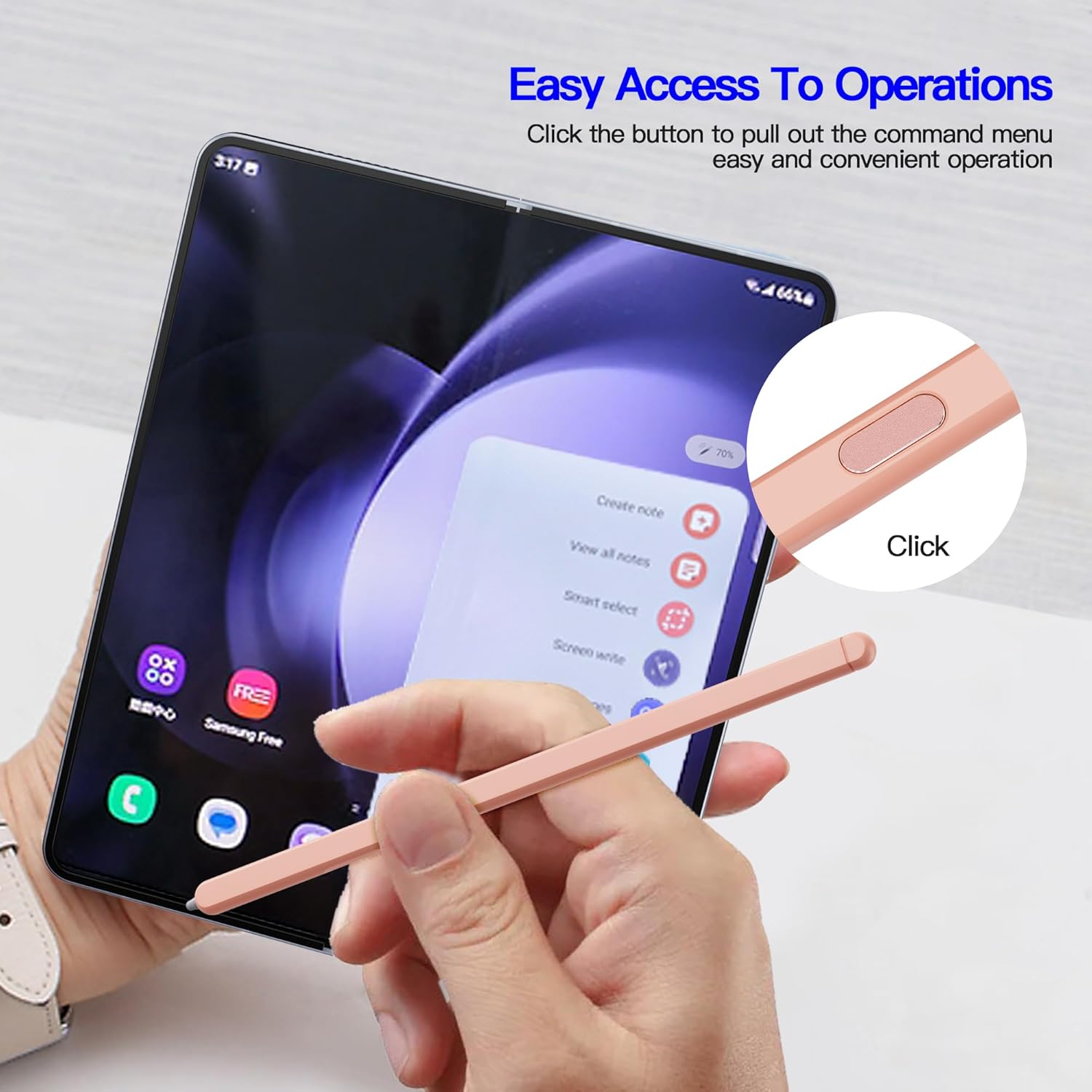 Z Fold 5 S Pen compatible con Samsung Galaxy Z Fold5 Slim Pen, nuevo bolígrafo compacto S, punta delgada de 0.059 in, 4096 niveles de presión y
