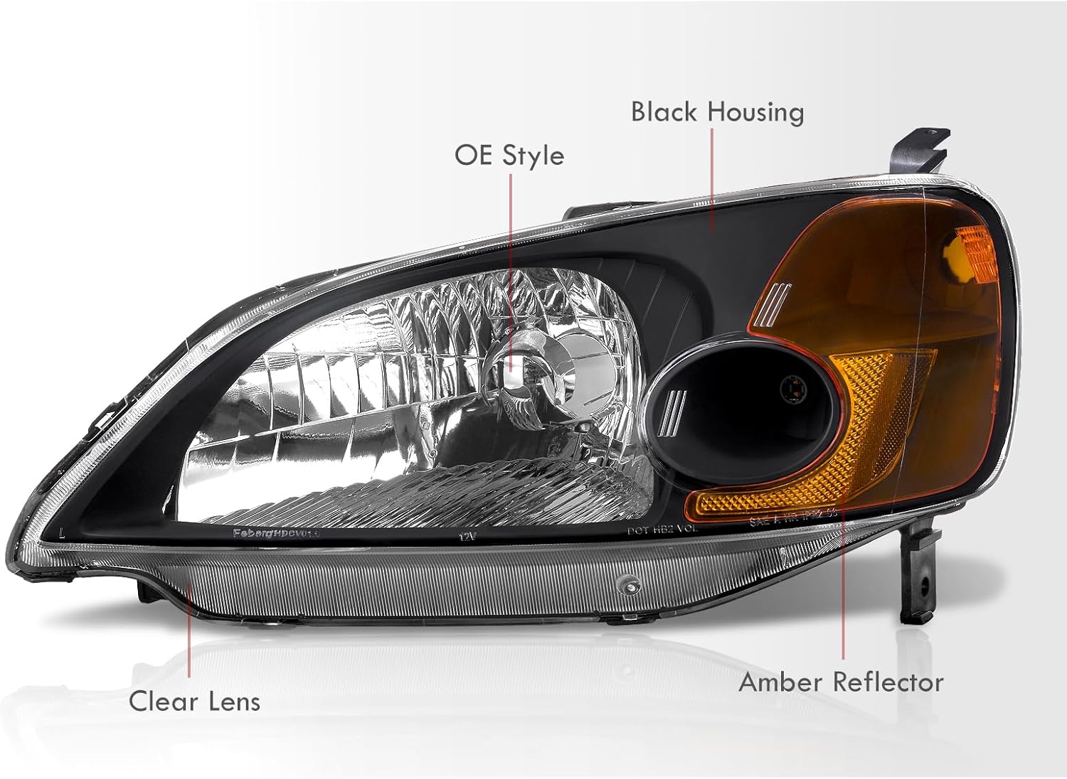 AJP Distributors JDM faros delanteros lámpara parachoques conducción par LH+RH compatiblereemplazo para Civic 2 puertas Coupé 4 puertas sedán DX LX