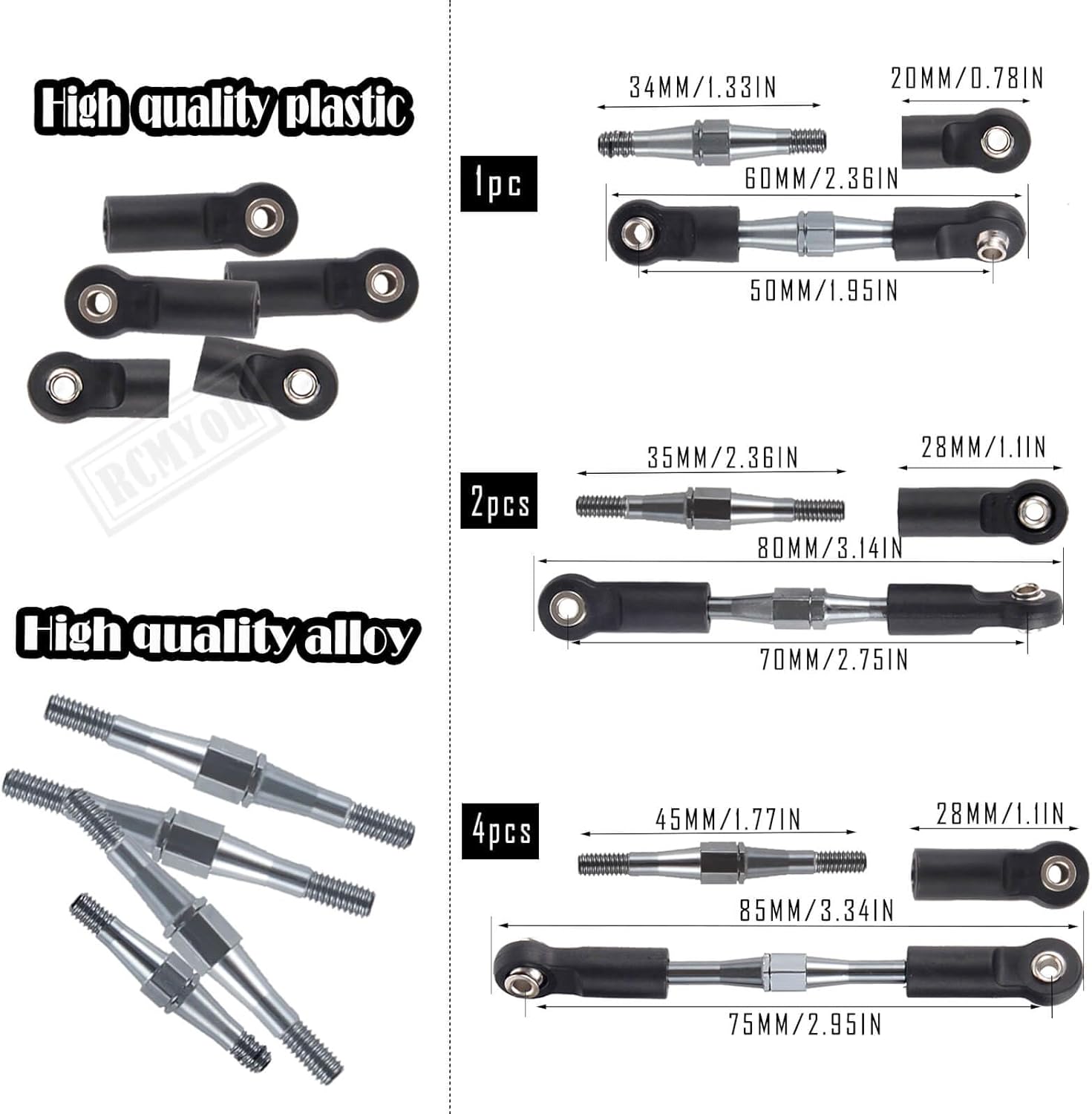 Pieza de actualizaciones para 110 Slash 2WDSlash 2WD VXL, aleación Big Bore RC amortiguador de choques, brazo de suspensión delantero trasero,
