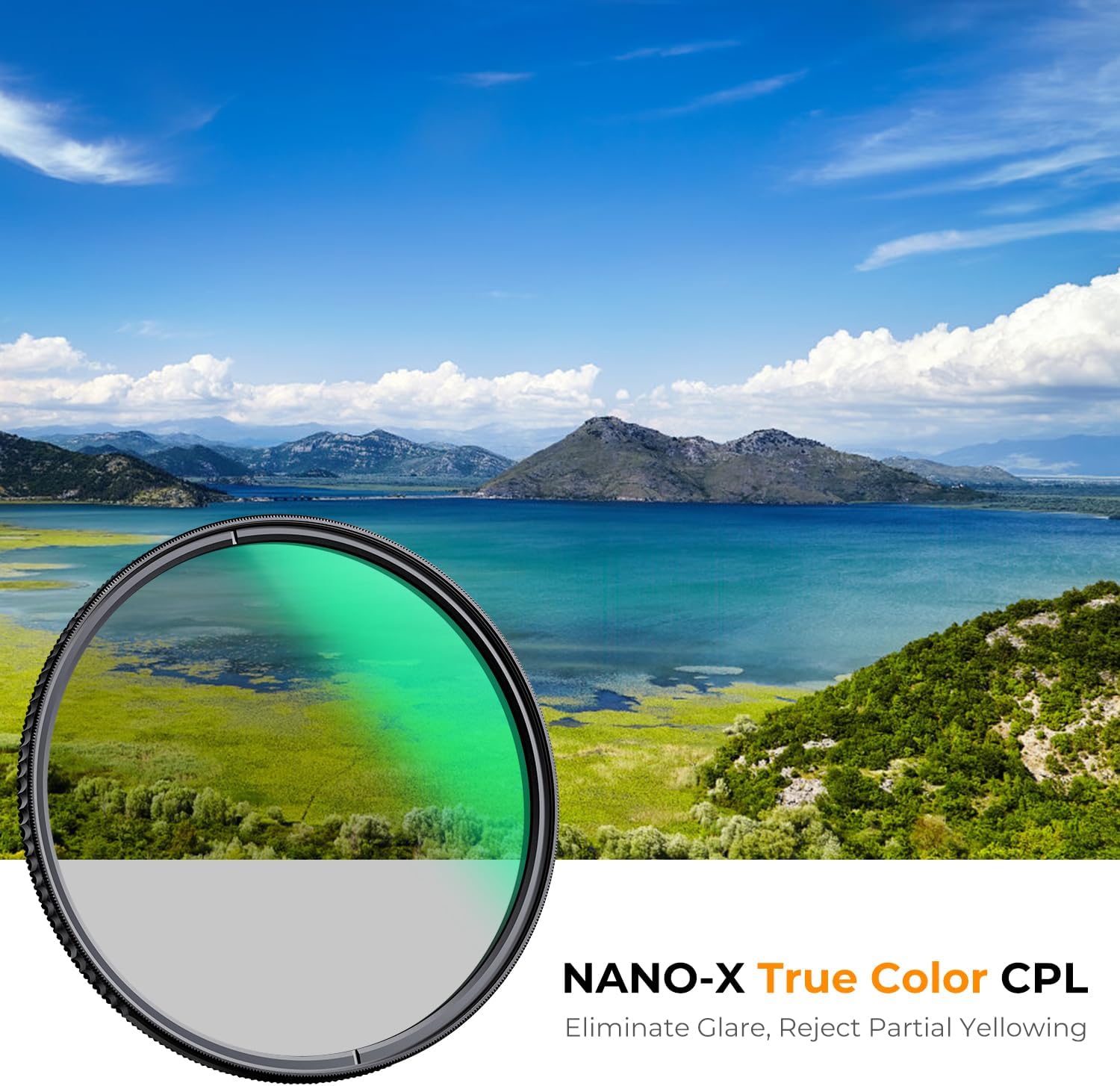 K&F Concept Filtro polarizador de color verdadero de 2.165 in Filtro de polarización circular para lente de cámara con 28 multicapa (serie nano-X)