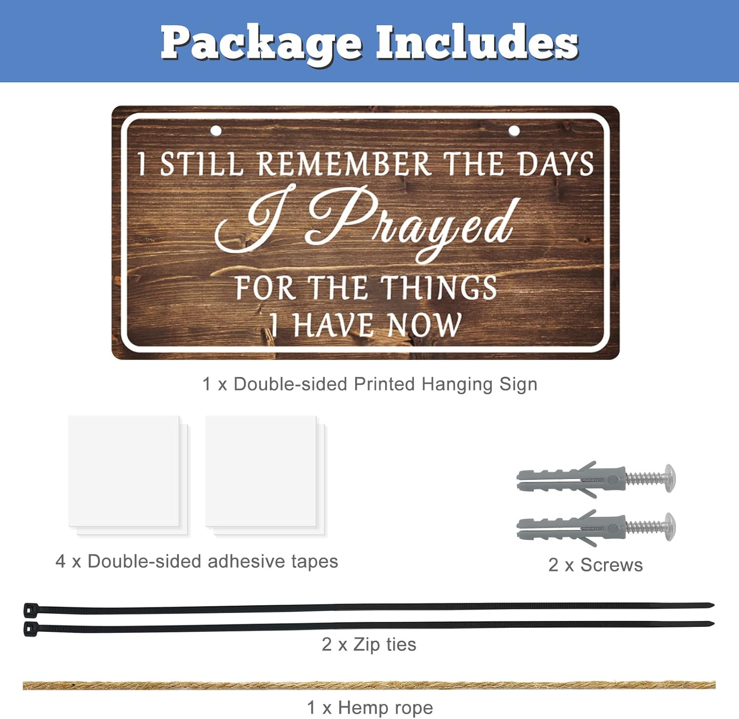 Letreros cristianos para colgar en la pared, de 10 x 5 pulgadas, letrero de versículo bíblico para dormitorio, letrero de pared inspirador para sala