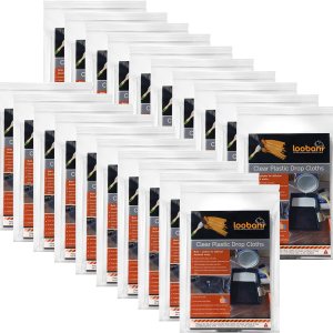 20 paños de plástico para pintar, impermeable, antipolvo, lona desechable de 9 x 12 pies, para pintar para funda de sofá y funda de muebles 20 paños de plástico para pintar, impermeable, antipolvo, lona desechable de 9 x 12 pies, para pintar para funda de sofá y funda de muebles