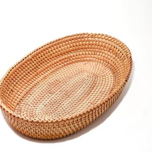 Cesta de pan tejida de 12.6 pulgadas para encimera de cocina, cesta de mimbre hecha a mano, larga para servir pan, organizador de alimentos, cesta Cesta de pan tejida de 12.6 pulgadas para encimera de cocina, cesta de mimbre hecha a mano, larga para servir pan, organizador de alimentos, cesta