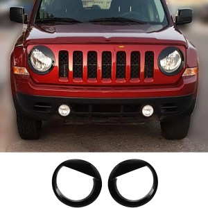 JeCar Cubierta de faro delantero ABS Angry Birds estilo biseles para Jeep Patriot 2011-2016, negro JeCar Cubierta de faro delantero ABS Angry Birds estilo biseles para Jeep Patriot 2011-2016, negro