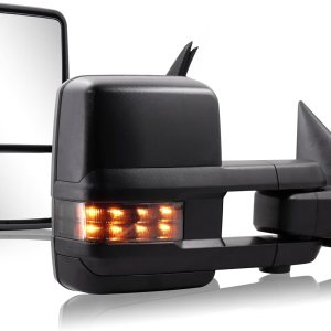 Sanooer – Espejos laterales para camioneta con direccional, calentamiento eléctrico del cristal, sensor de temperatura en la luz para el suelo y Sanooer – Espejos laterales para camioneta con direccional, calentamiento eléctrico del cristal, sensor de temperatura en la luz para el suelo y