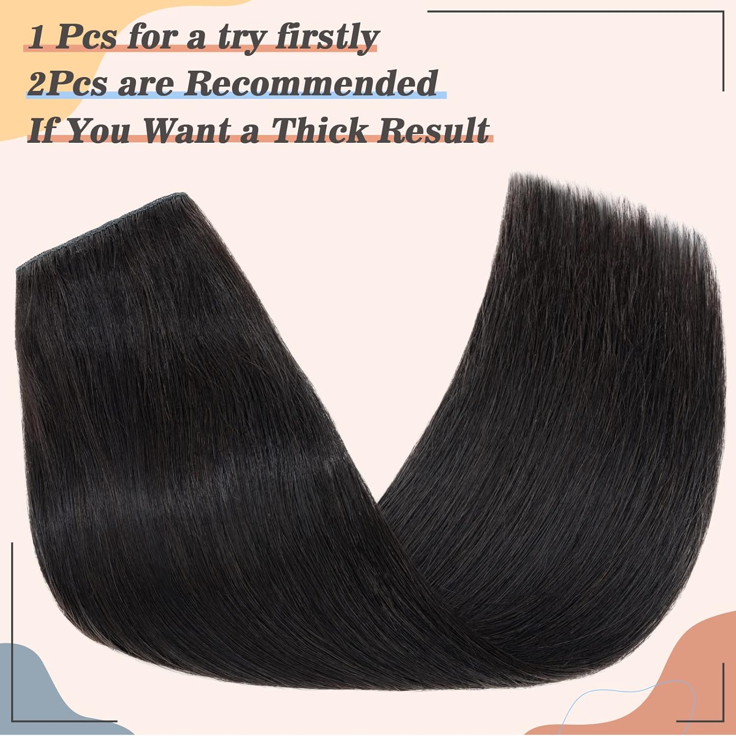 S-noilite Extensiones de cabello humano con broches, de una pieza, 5 clips34, extensiones de cabello humano con clip, de trama estándar 100% Remy,