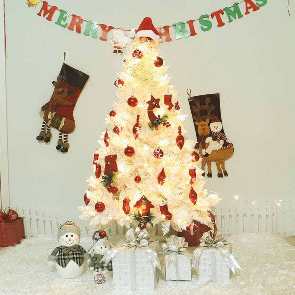 Sibosen Árbol de Navidad artificial blanco de alta calidad de 6 pies para decoración de fiestas en interiores y exteriores con 1000 puntas de rama,