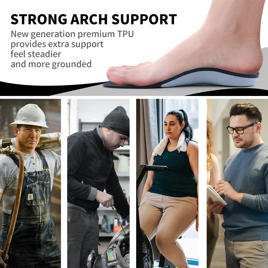 VALSOLE Plantillas ortopédicas para zapatos para fascitis plantar, plantillas atléticas para correr para mujeres y hombres, plantillas de gel