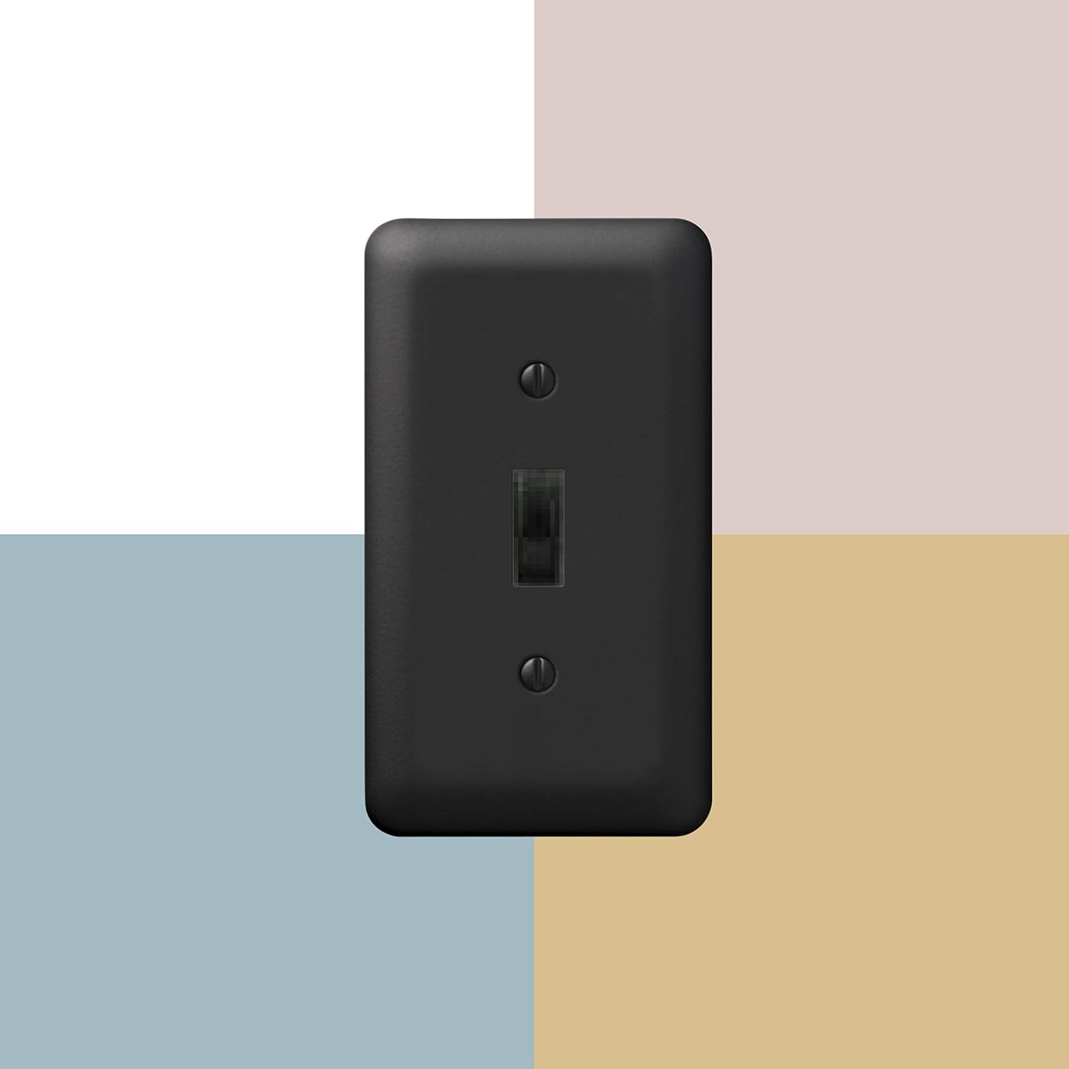 Amerelle 935RDBK Devon – Placa de pared, 1 balancín  1 salida dúplex, acero, negro, paquete de 1