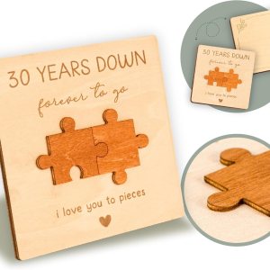 Tarjeta de regalo de 30 aniversario para parejas, tarjeta de madera para 30 aniversario de boda, regalo para marido y esposa, tarjeta de Tarjeta de regalo de 30 aniversario para parejas, tarjeta de madera para 30 aniversario de boda, regalo para marido y esposa, tarjeta de