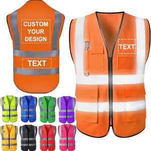 Chalecos de seguridad personalizados, chaleco reflectante con bolsillos, logotipo personalizado, alta visibilidad, ropa de trabajo protectora para Chalecos de seguridad personalizados, chaleco reflectante con bolsillos, logotipo personalizado, alta visibilidad, ropa de trabajo protectora para