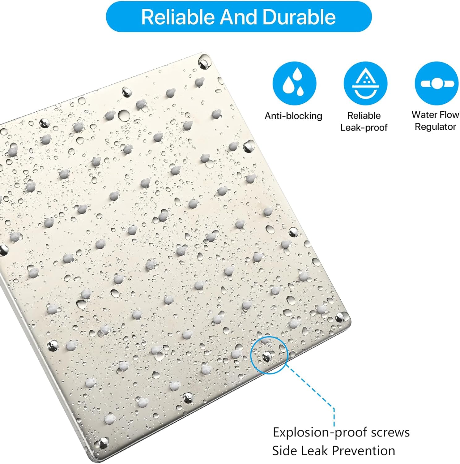 Combo de cabezal de ducha, cabezal de ducha de lluvia antifugas de 8 pulgadas con brazo de extensión ajustable de 11 pulgadas y cabezal de ducha de