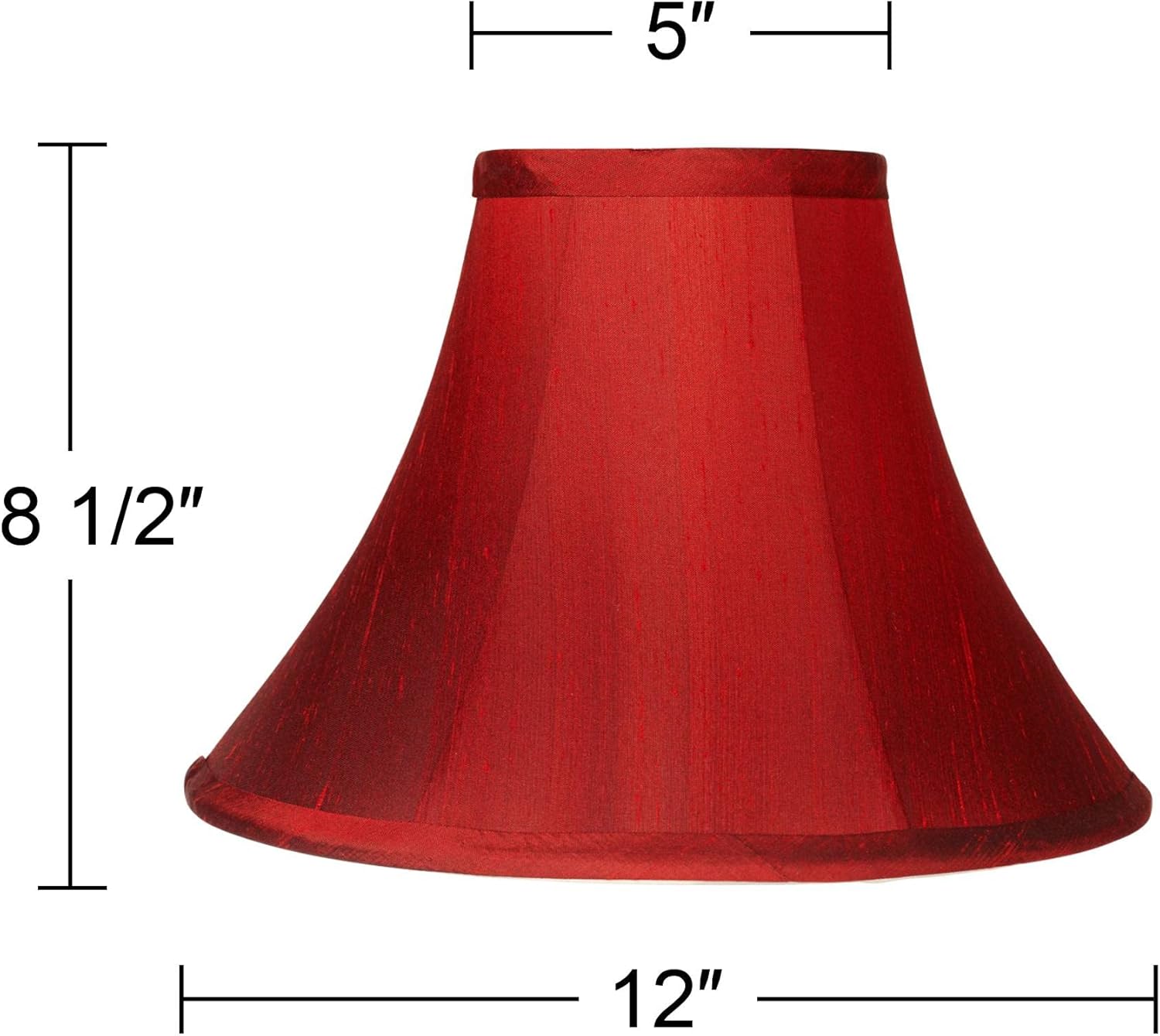 Pantalla de lámpara de campana pequeña roja profunda de 5 pulgadas superior x 12 pulgadas inferior x 8.5 pulgadas de alto x 9 pulgadas de
