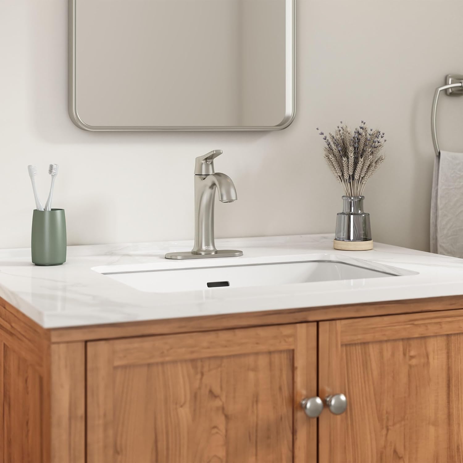 American Standard Becklow 7429101.295, grifo de baño monomando, níquel cepillado