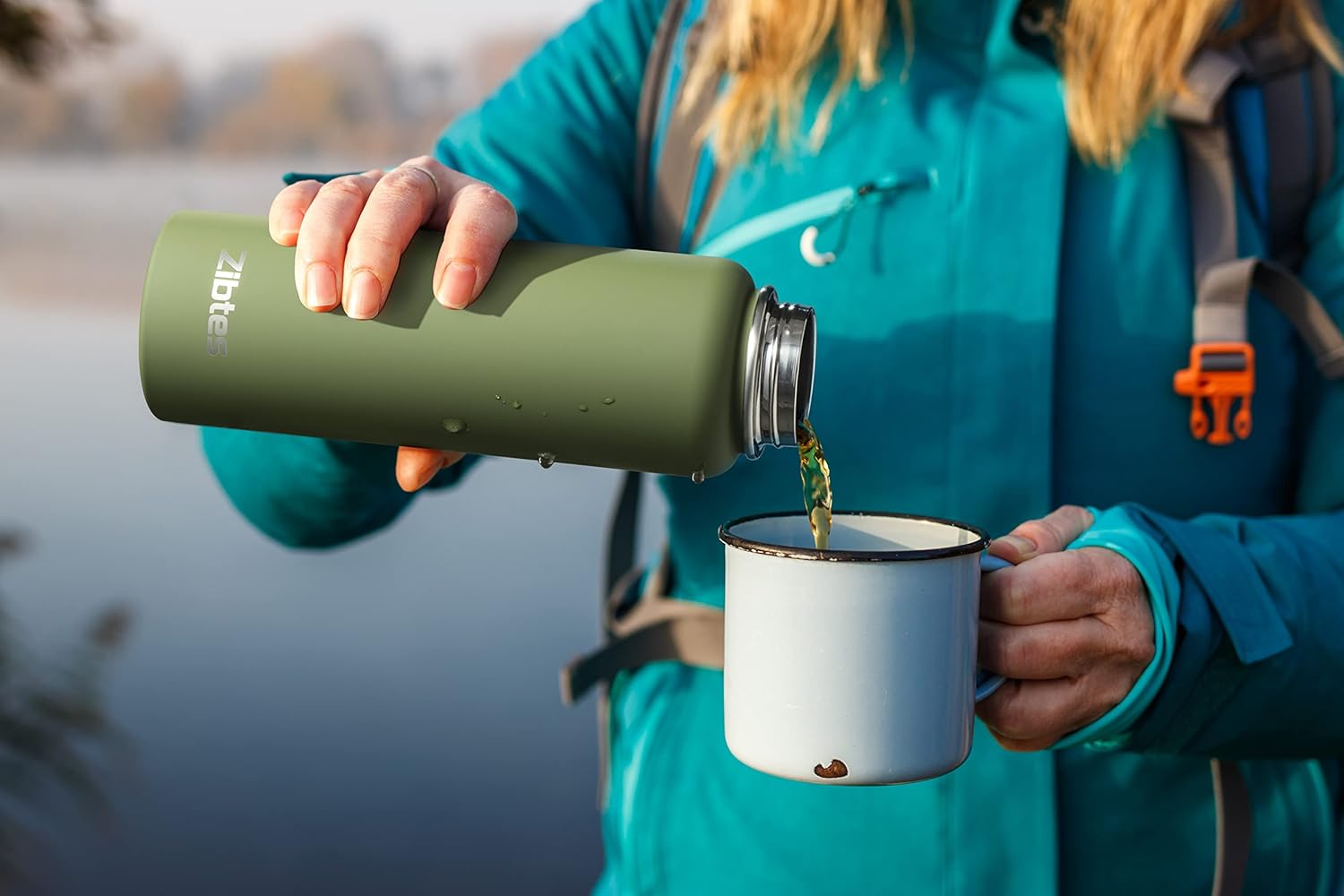 Zibtes Botella de agua aislada de 32 onzas con popote, 3 tapas (tapa abatible, boquilla y asa), botella de agua deportiva de acero inoxidable a