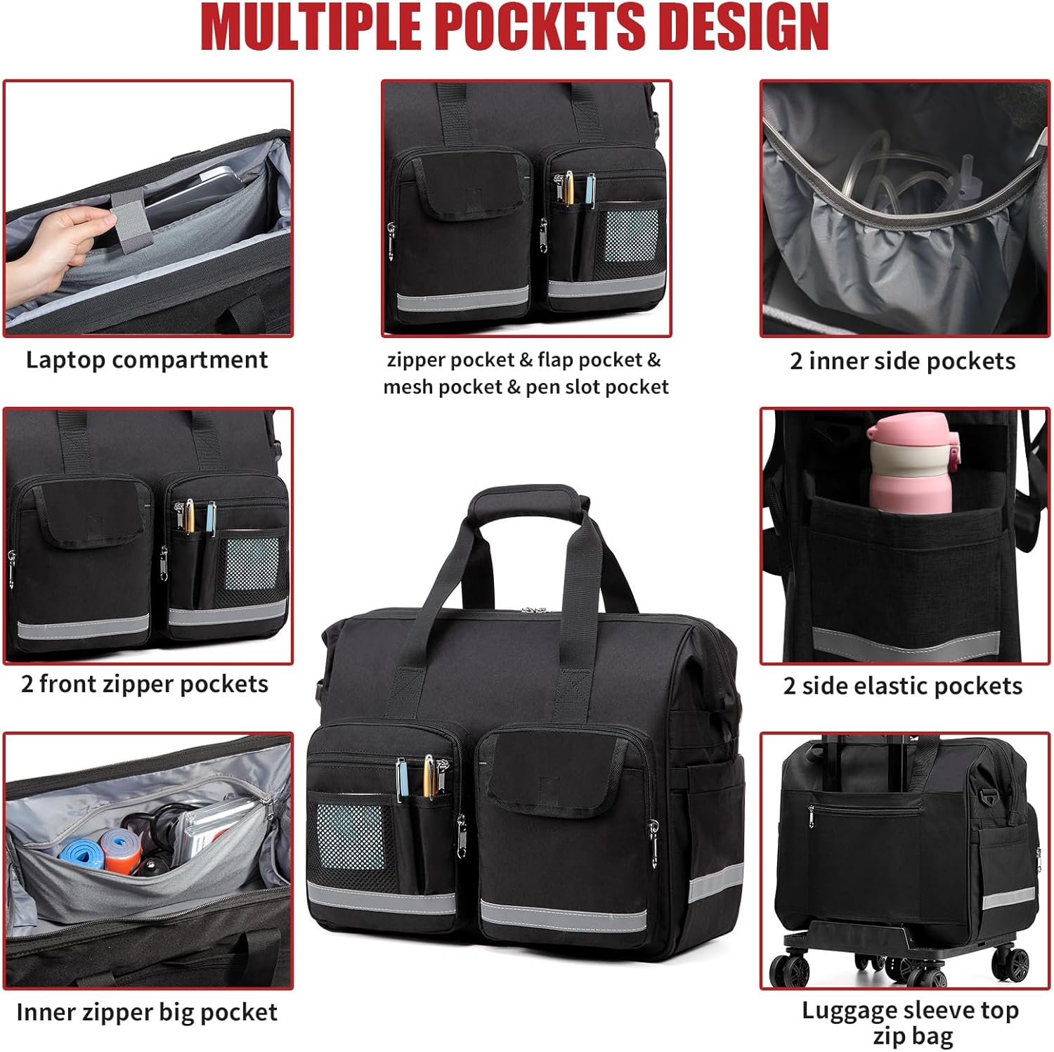 Bolsa médica para médico, bolsa de enfermera para el hogar, bolsa de trauma, bolsa de lona de emergencia EMS roja para primeros auxilios, EMT,