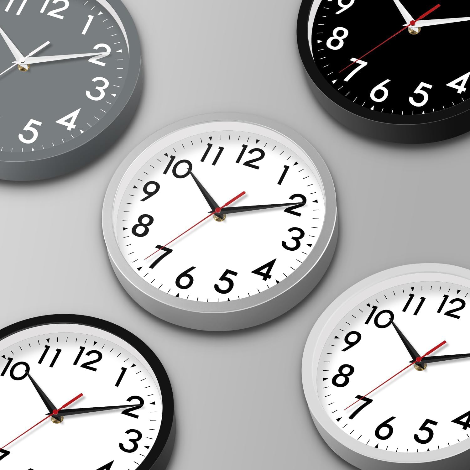 DAXSMY Reloj de pared, reloj analógico de 8 pulgadas, silencioso sin tictac, funciona con pilas, decorativo para cocina, oficina, dormitorio, baño