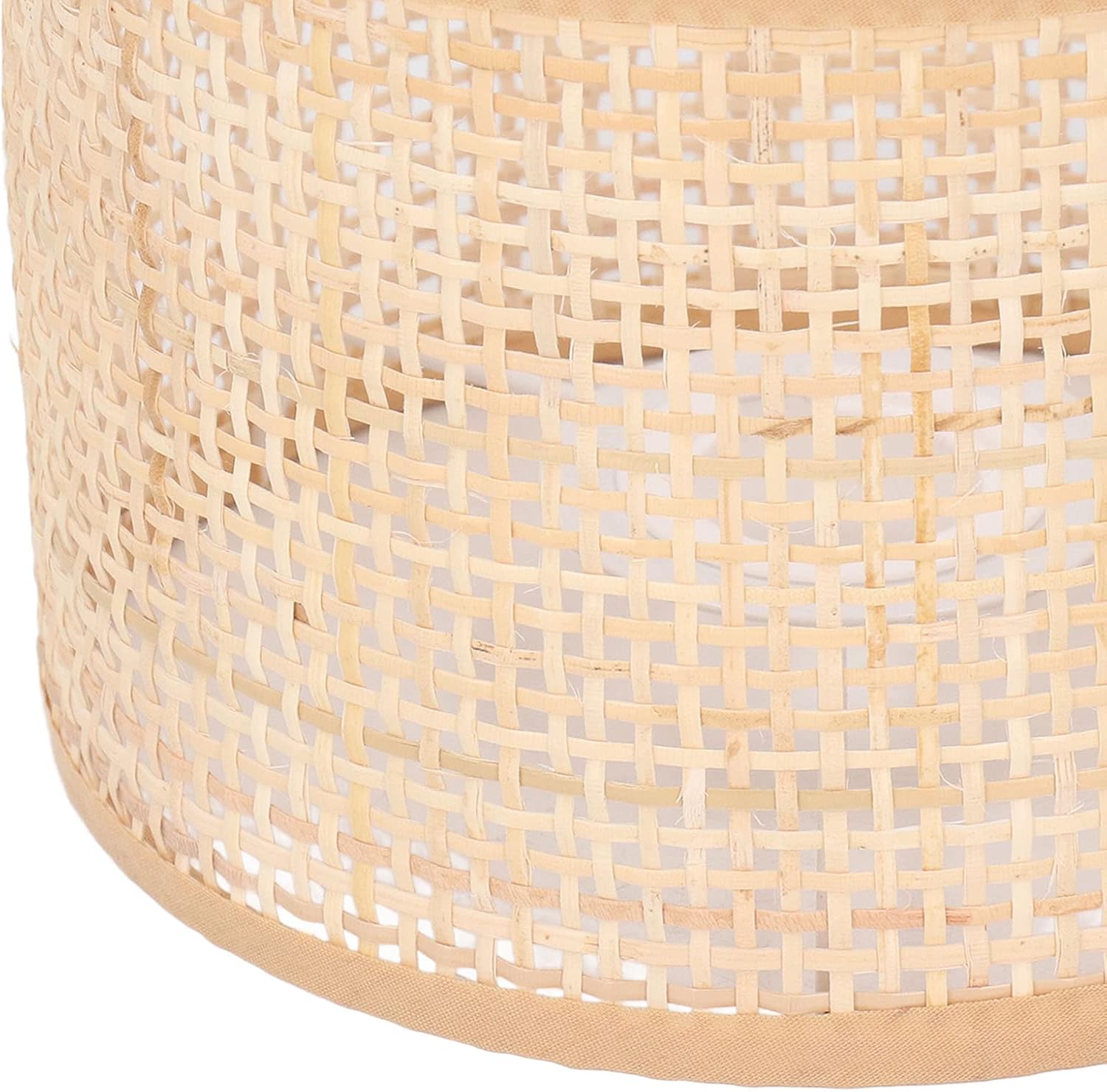 Cubierta de luz tejida, lámpara de ratán vintage, pantalla de malla, reemplazo ligero para lámpara de mesa E27 E14