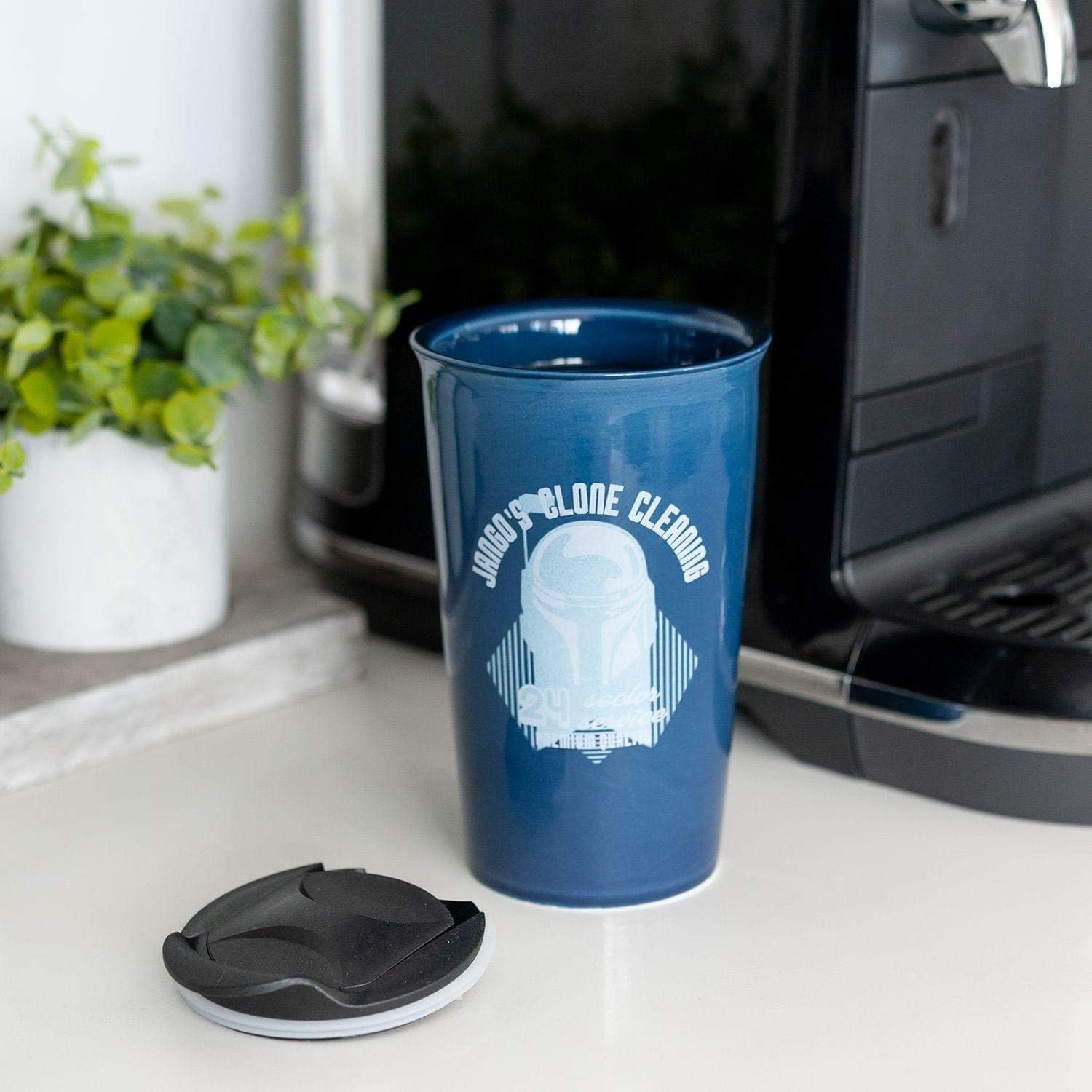 Se7en20 Star Wars Jango Fett Taza de café  Taza coleccionable de Star Wars de estilo retro  Taza de cerámica con capacidad para 12 onzas