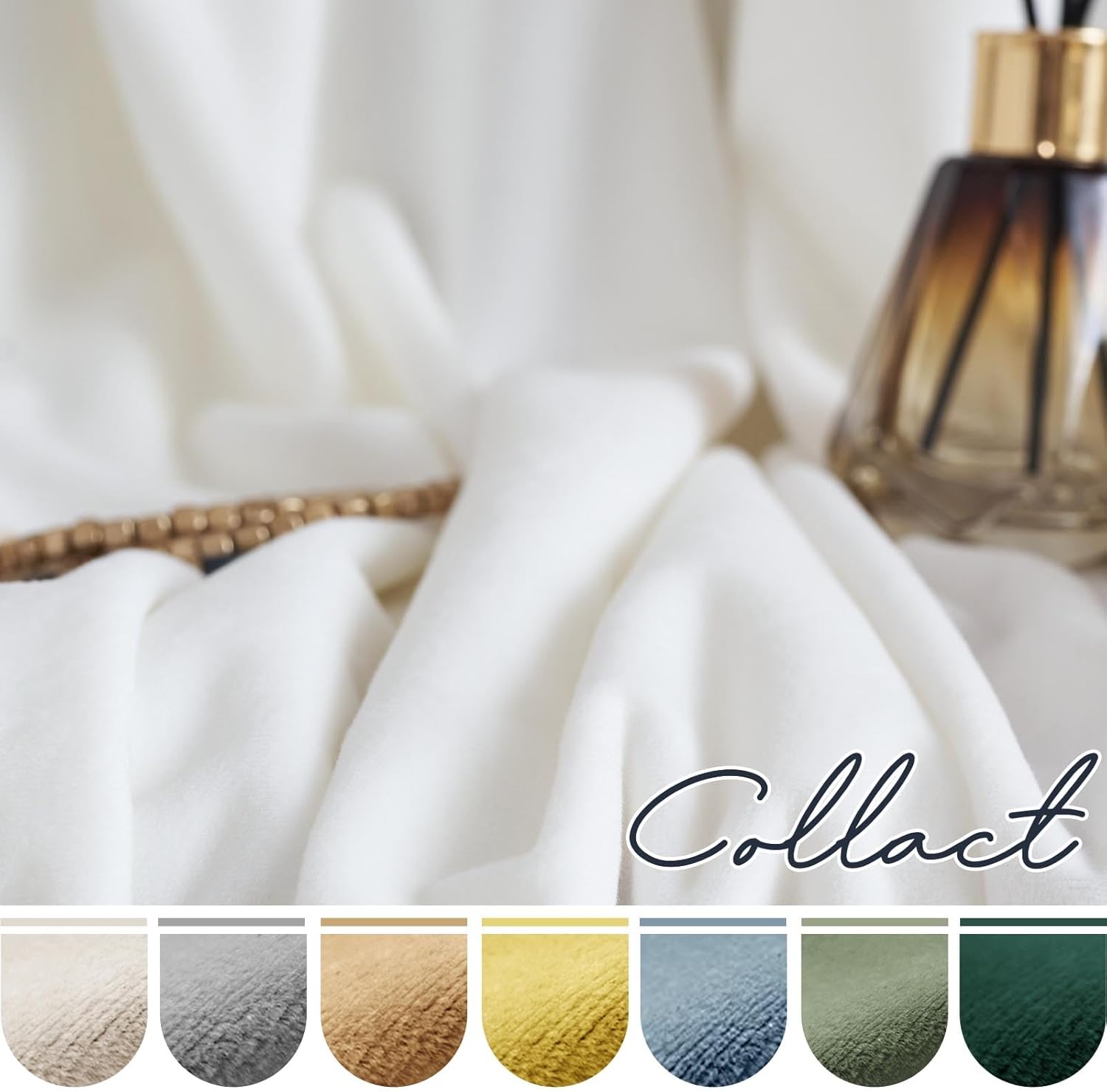 COLLACT Cortinas de terciopelo blanco para dormitoriosala de estar, cortinas filtrantes de luz de 108 pulgadas de largo, con aislamiento térmico, de