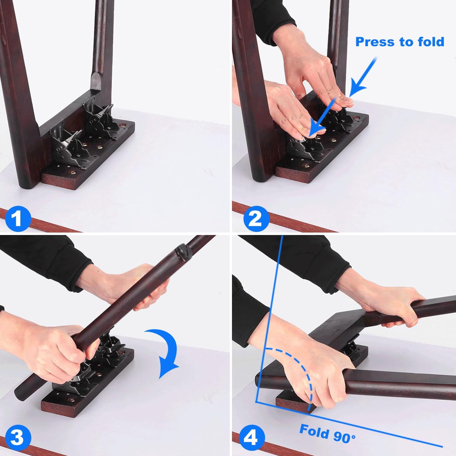 Paquete de 8 soportes plegables para patas, soporte plegable para patas de mesa, bisagra autobloqueante, soporte de soporte plegable con tornillos