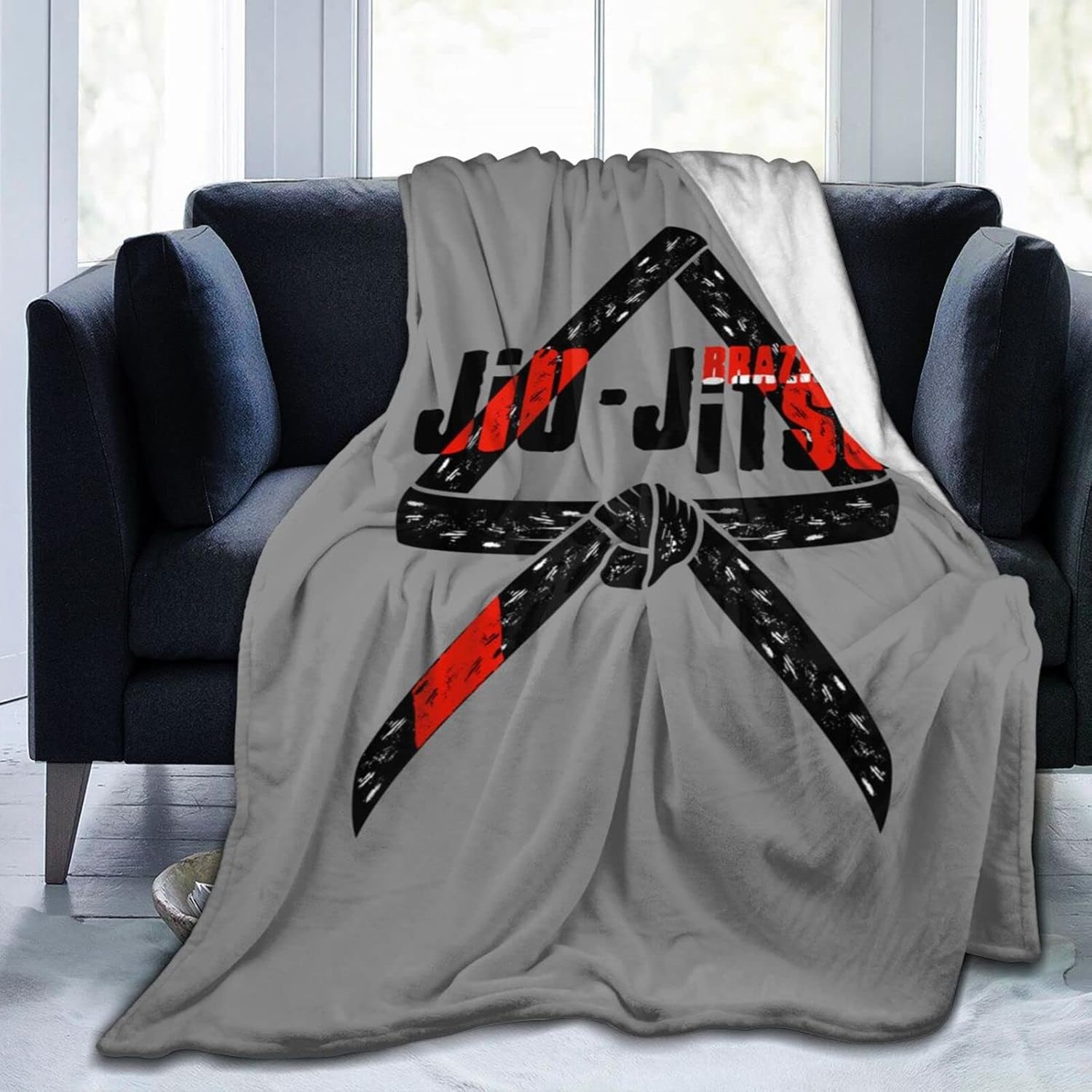 Jiu Jitsu – Manta de forro polar para cama y sofá, tamaño 50 x 40 pulgadas para esterillas de yoga y funda de almohada