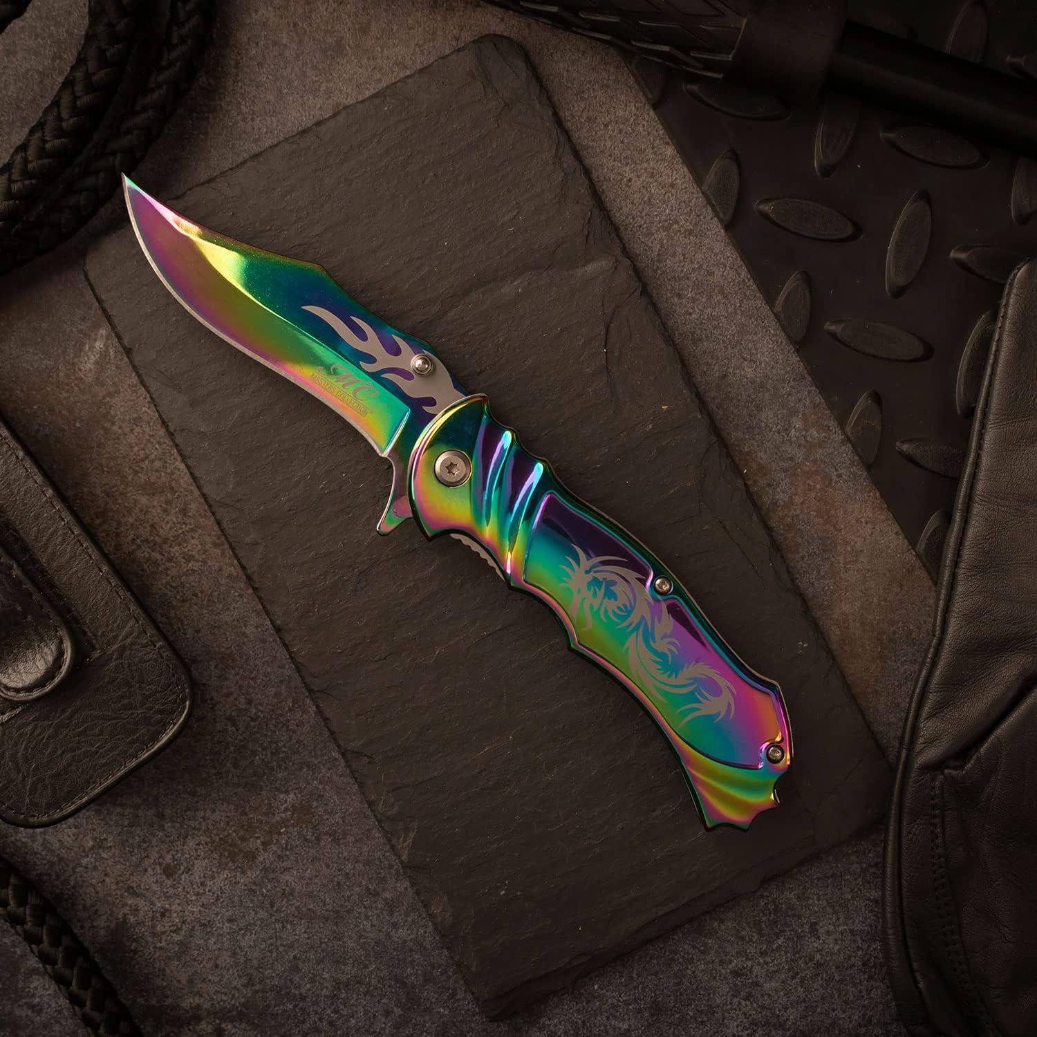 MASTER USA Masters Collection MC-A003 Series Fantasy Spring Assist – Cuchillo plegable, 4.5 pulgadas cerrado
